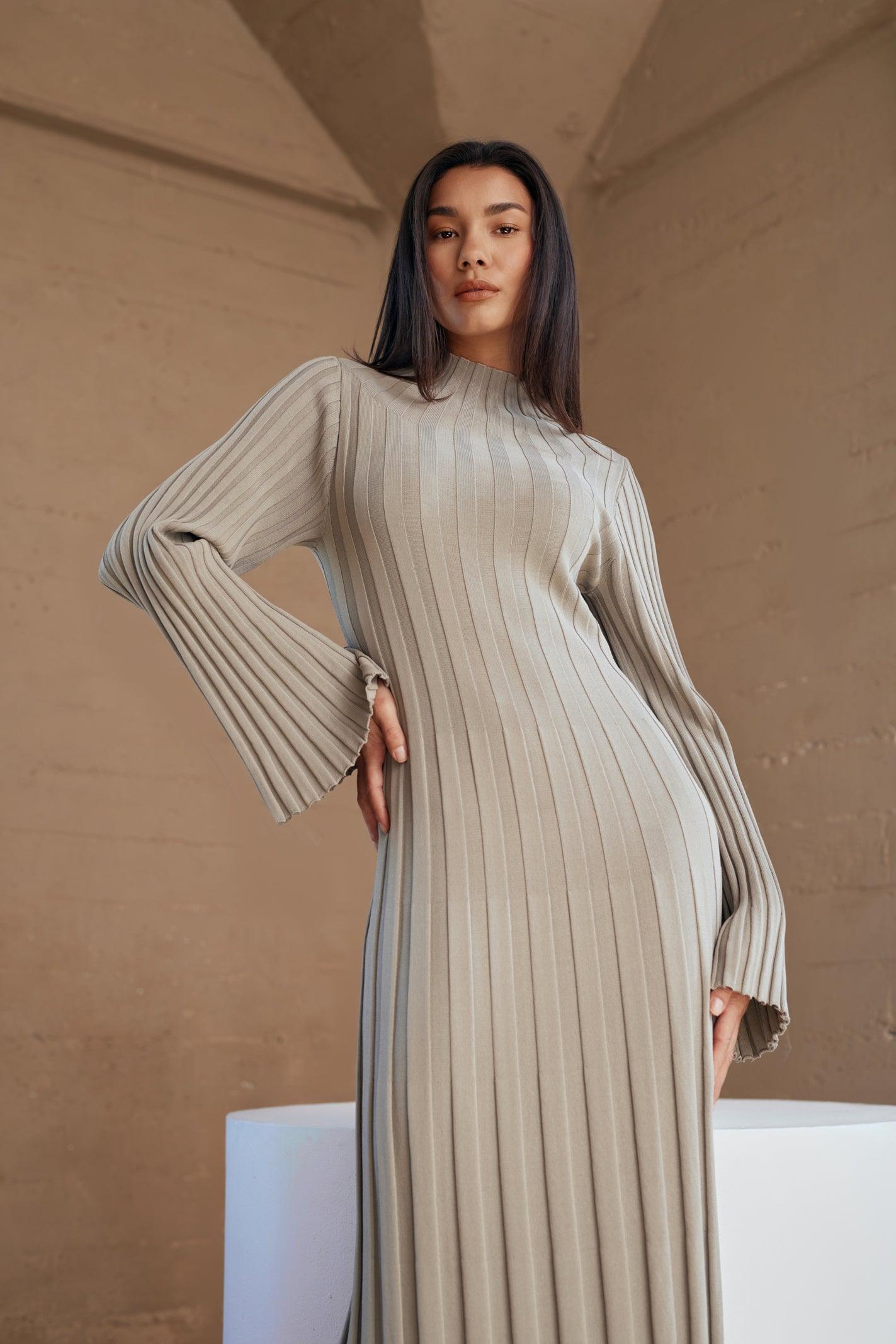 Remi Ribbed Knit Long Sleeve Maxi Dress