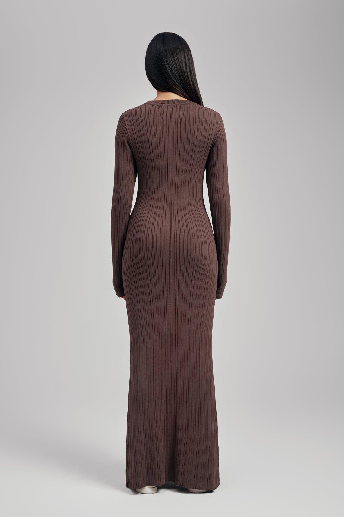 Ezra Long Sleeve Ribbed Knit Maxi Dress