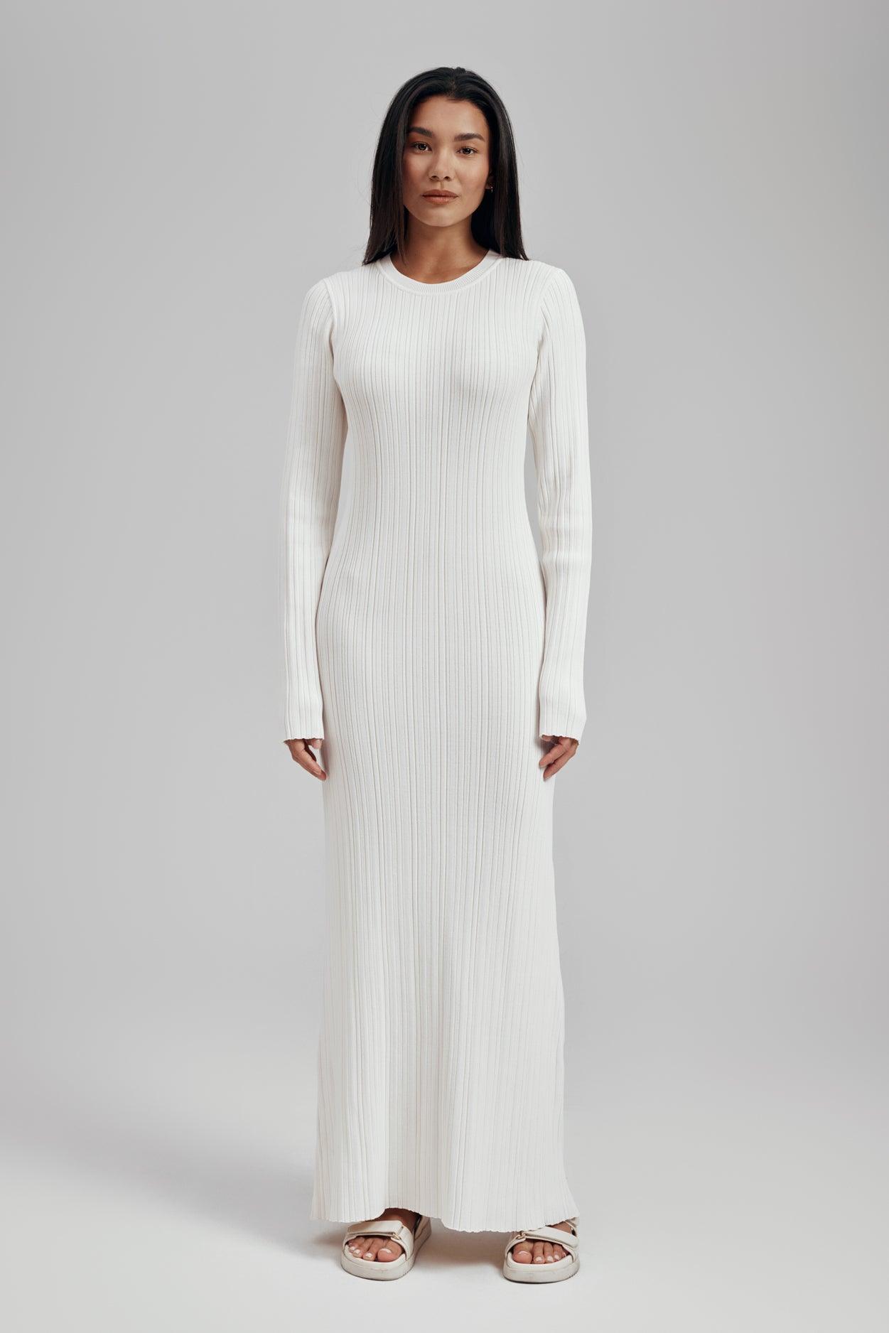 Ezra Long Sleeve Ribbed Knit Maxi Dress