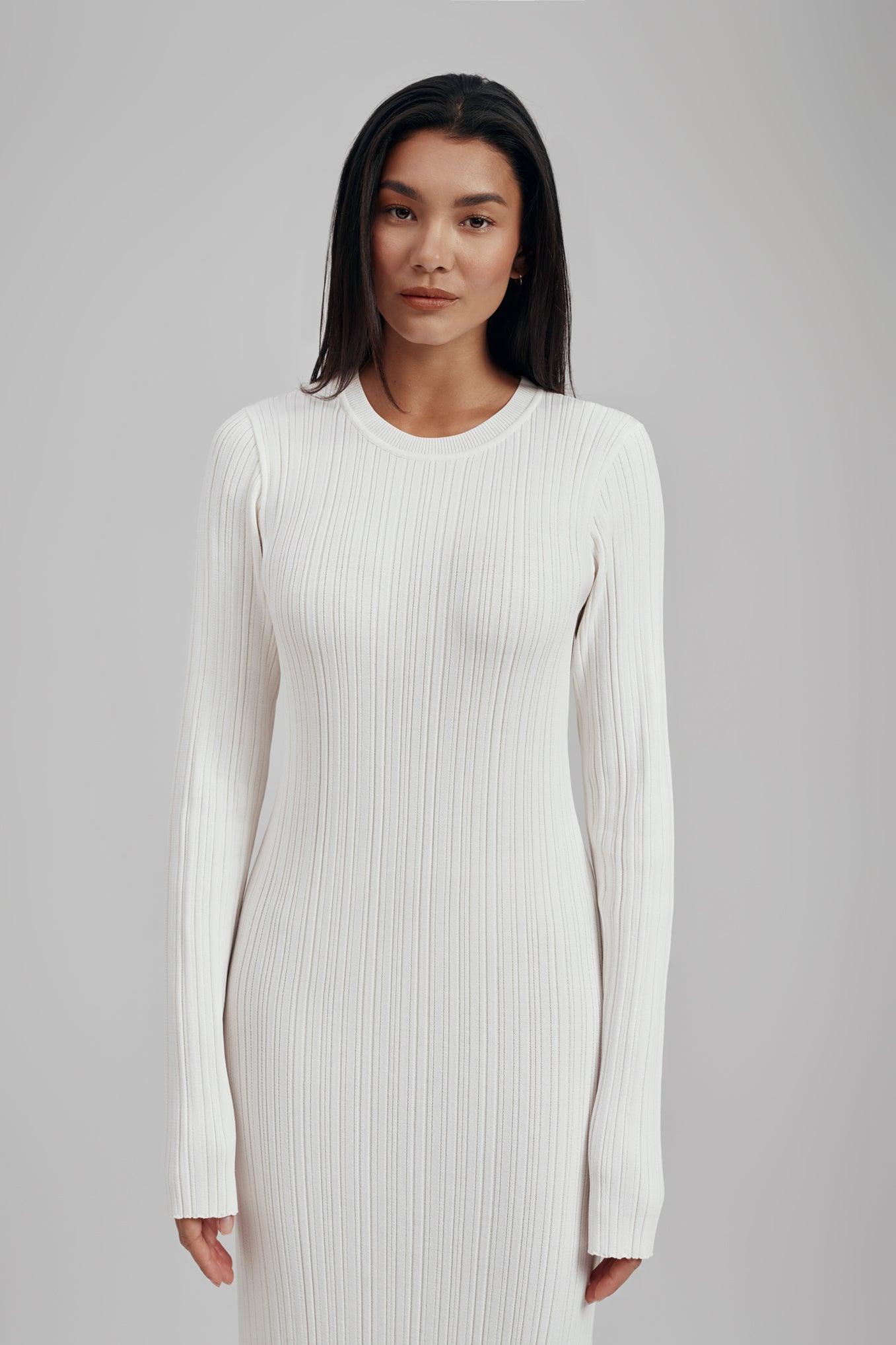 Ezra Long Sleeve Ribbed Knit Maxi Dress