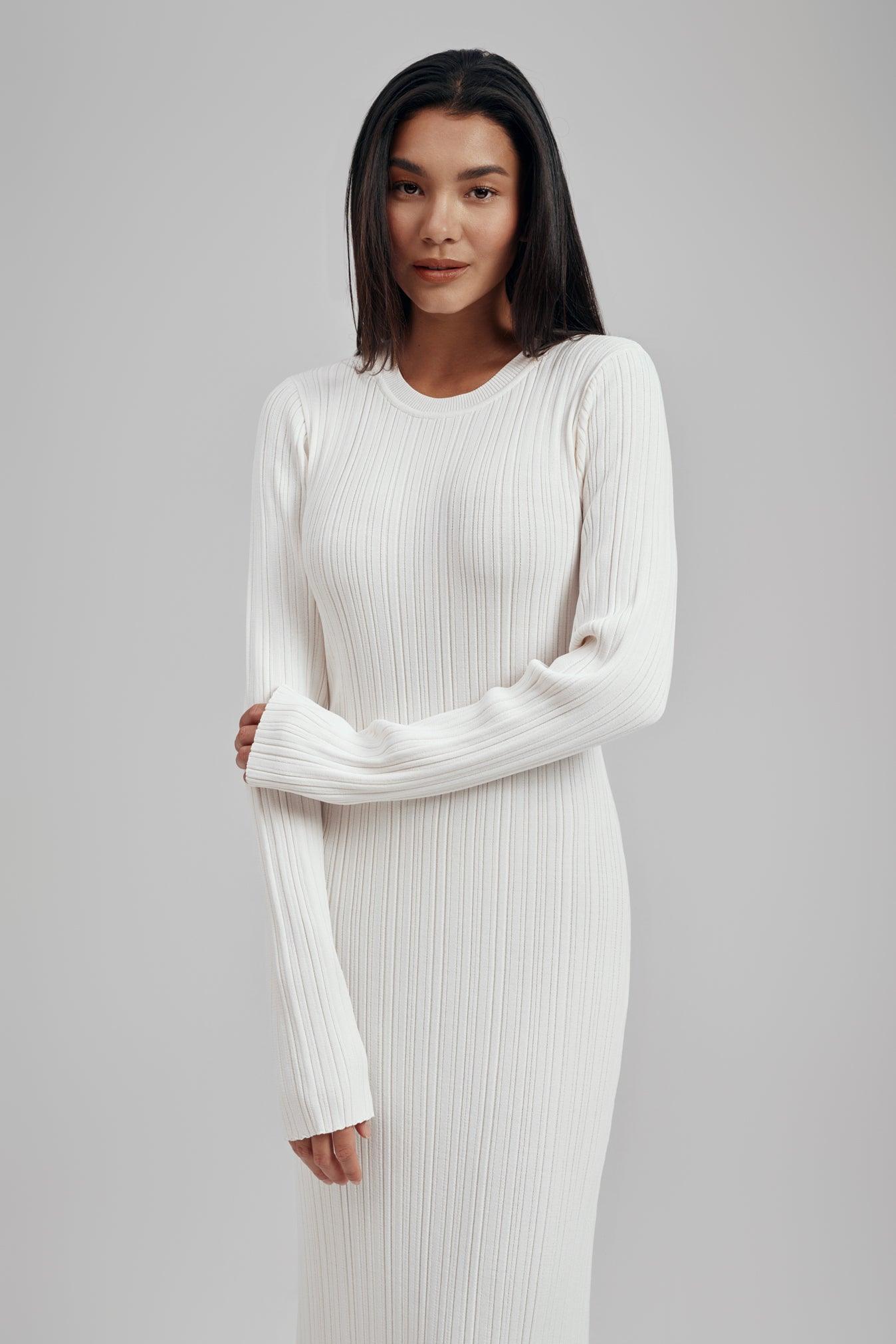 Ezra Long Sleeve Ribbed Knit Maxi Dress