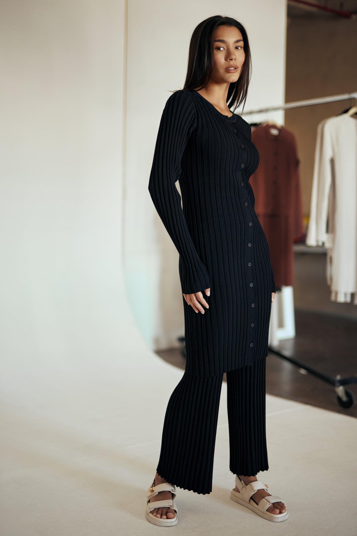 Luna Ribbed Knit Long Sleeve Cardigan