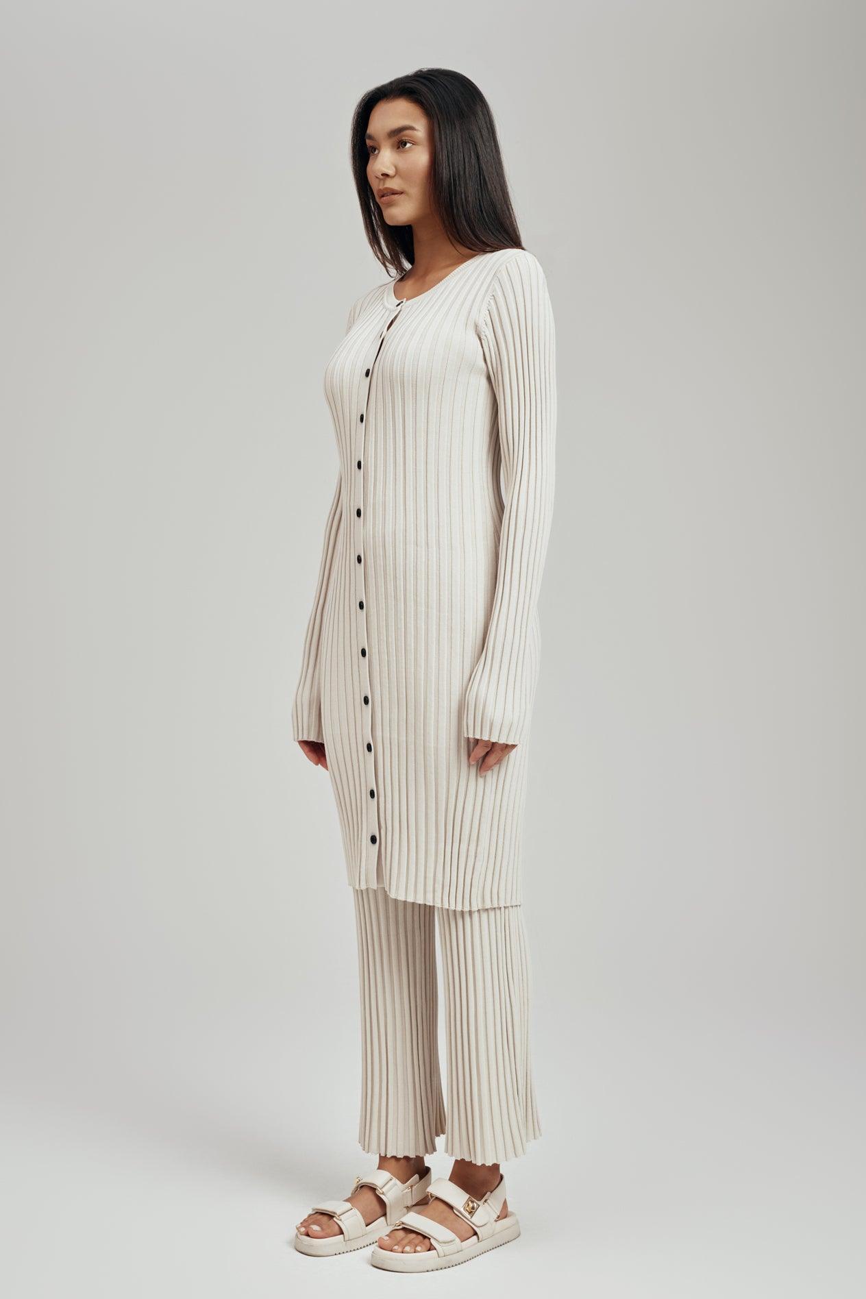 Luna Ribbed Knit Long Sleeve Cardigan