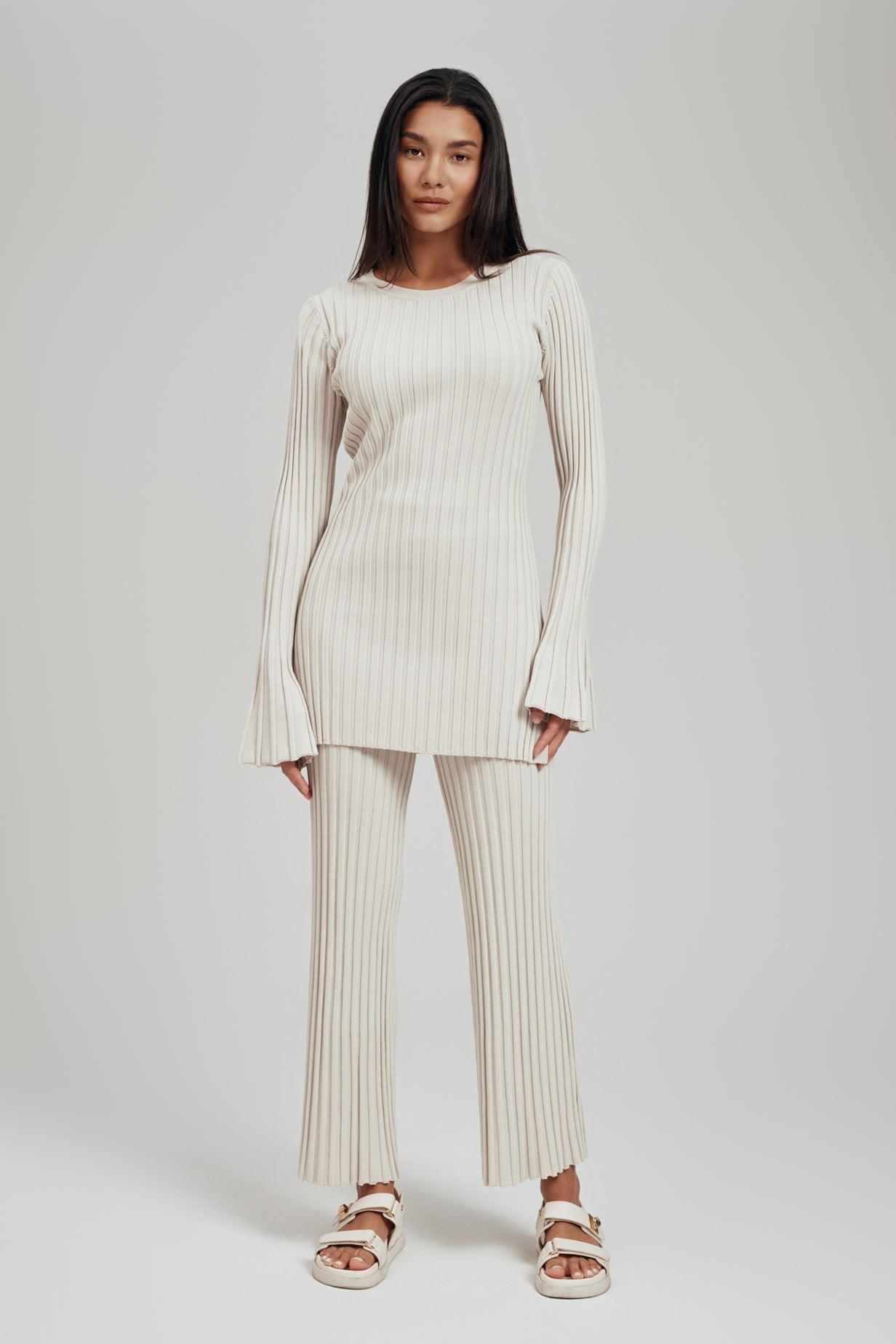 Luna Ribbed Knit Slit Top