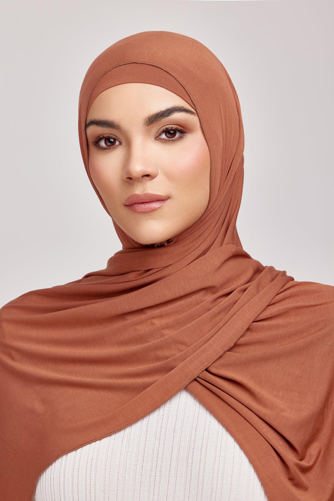 OEKO-TEX™ Bamboo Jersey Hijab Set - Burnt Ochre