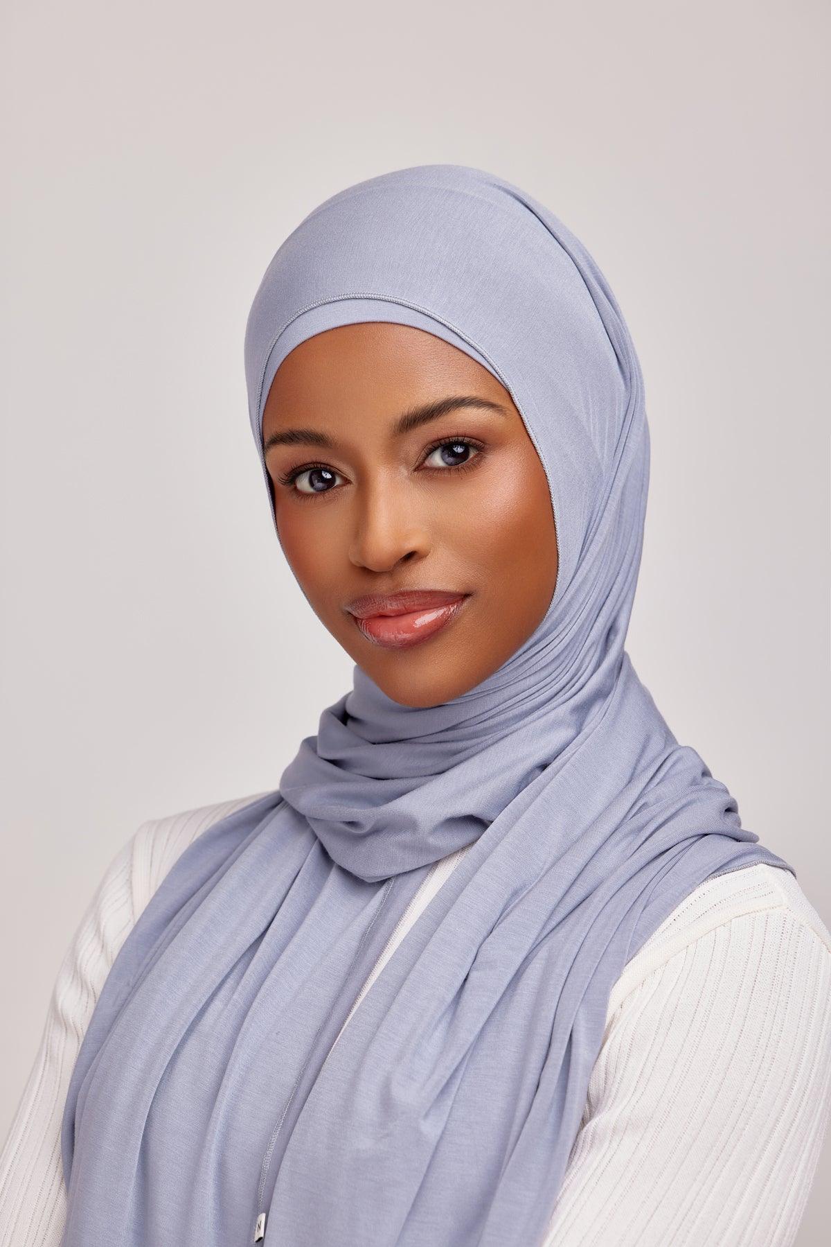 OEKO-TEX™ Bamboo Jersey Hijab Set - Indigo Isles