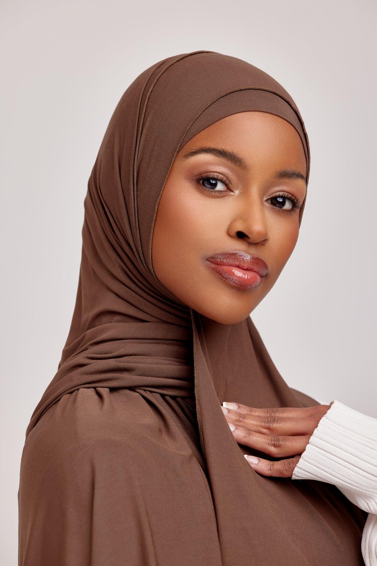 OEKO-TEX™ Bamboo Jersey Hijab Set - Bark Brown