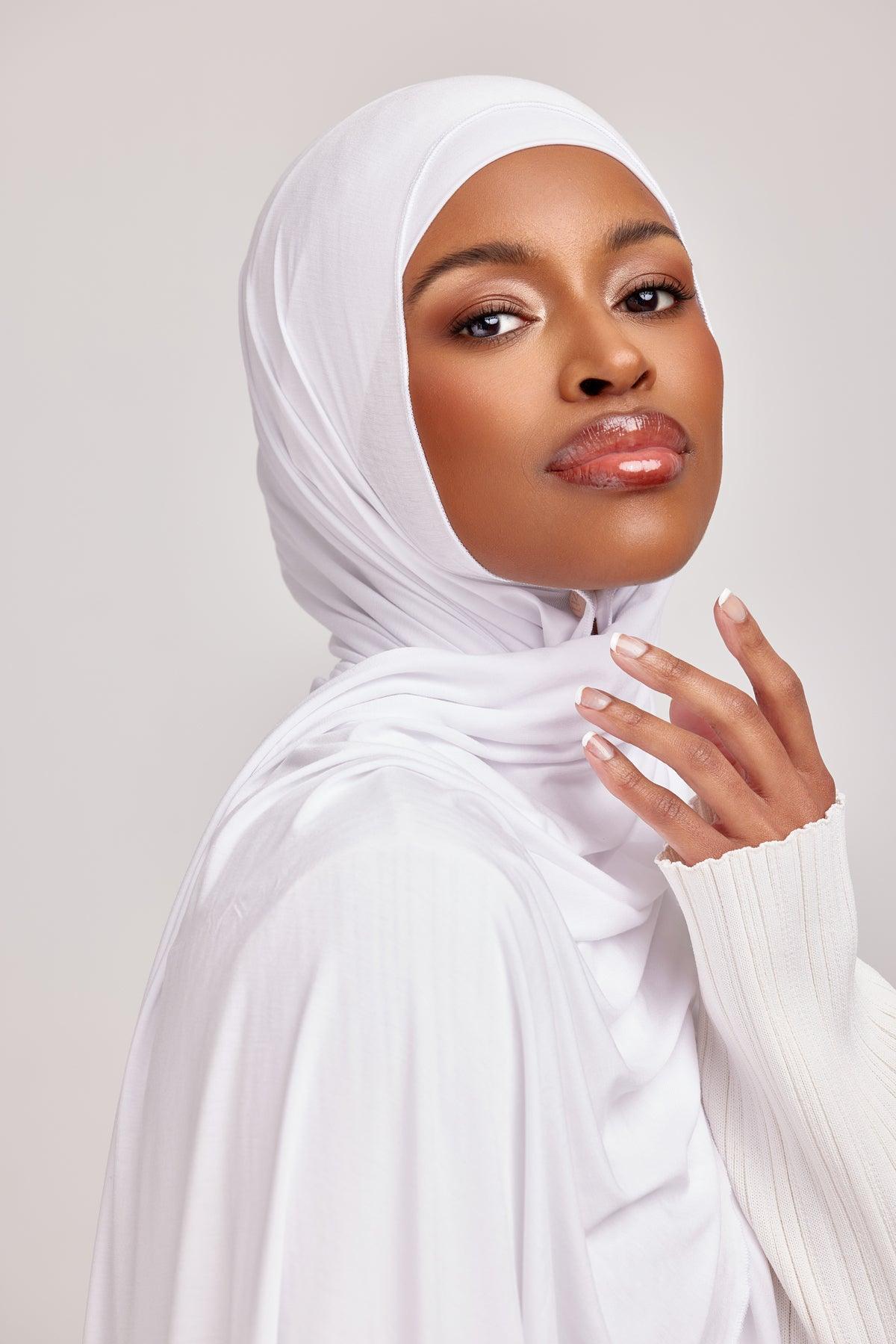 OEKO-TEX™ Bamboo Jersey Hijab Set - White