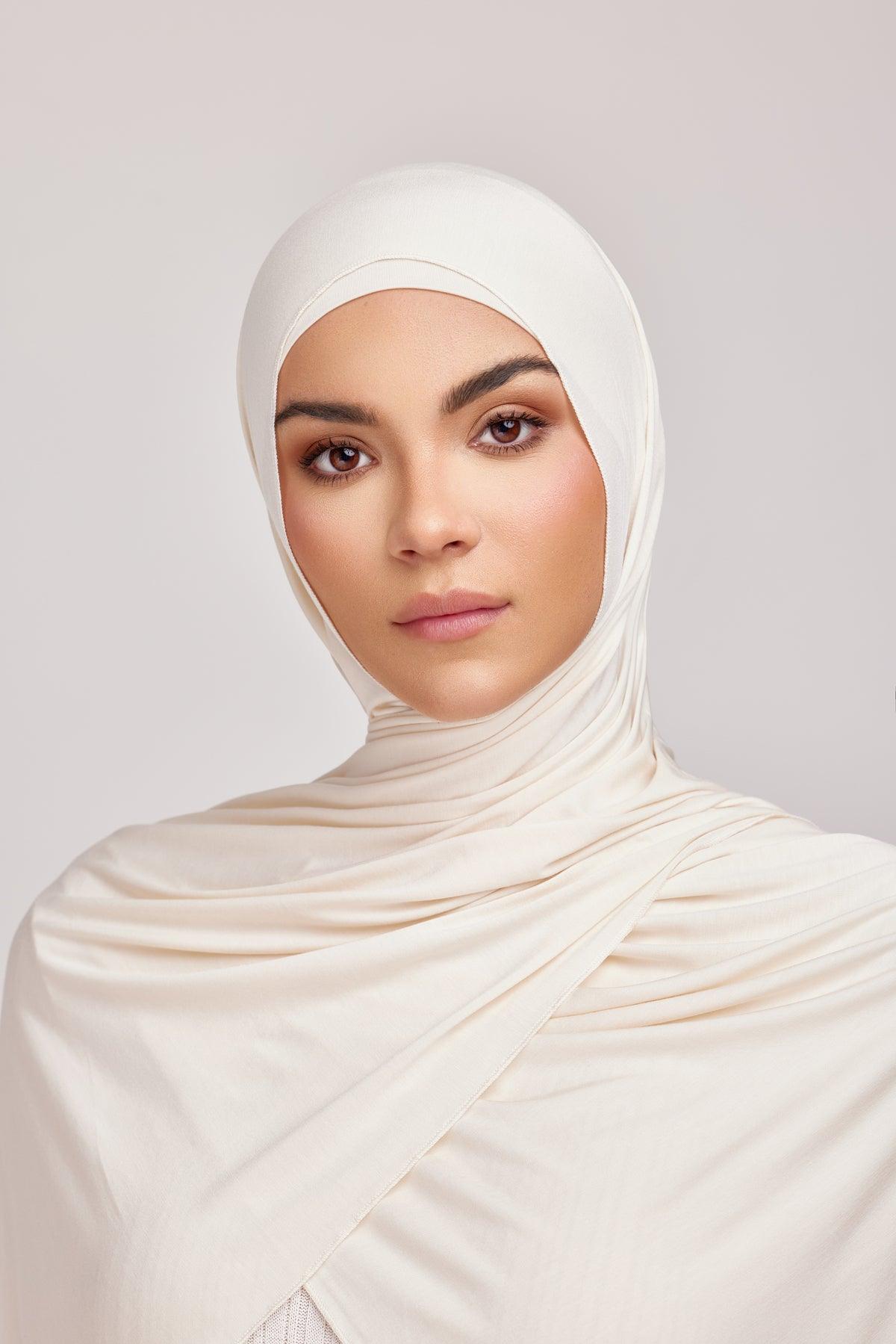 OEKO-TEX™ Bamboo Jersey Hijab Set - Creamy Ivory