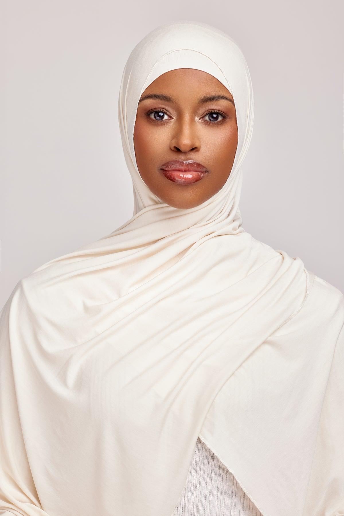 OEKO-TEX™ Bamboo Jersey Hijab Set - Creamy Ivory