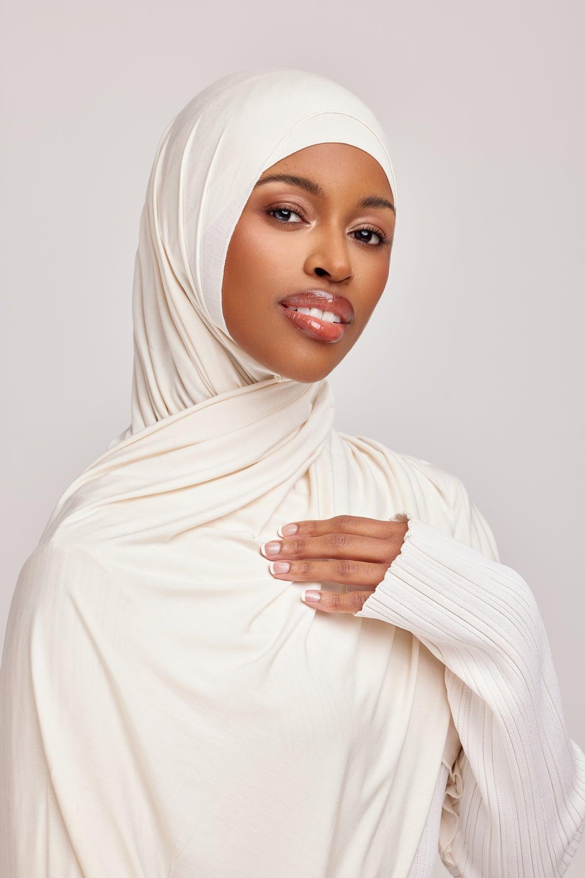 OEKO-TEX™ Bamboo Jersey Hijab Set - Creamy Ivory