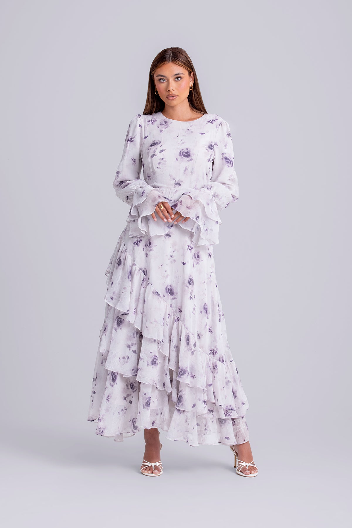 Selena Long Sleeve Maxi Dress- Violet Veil