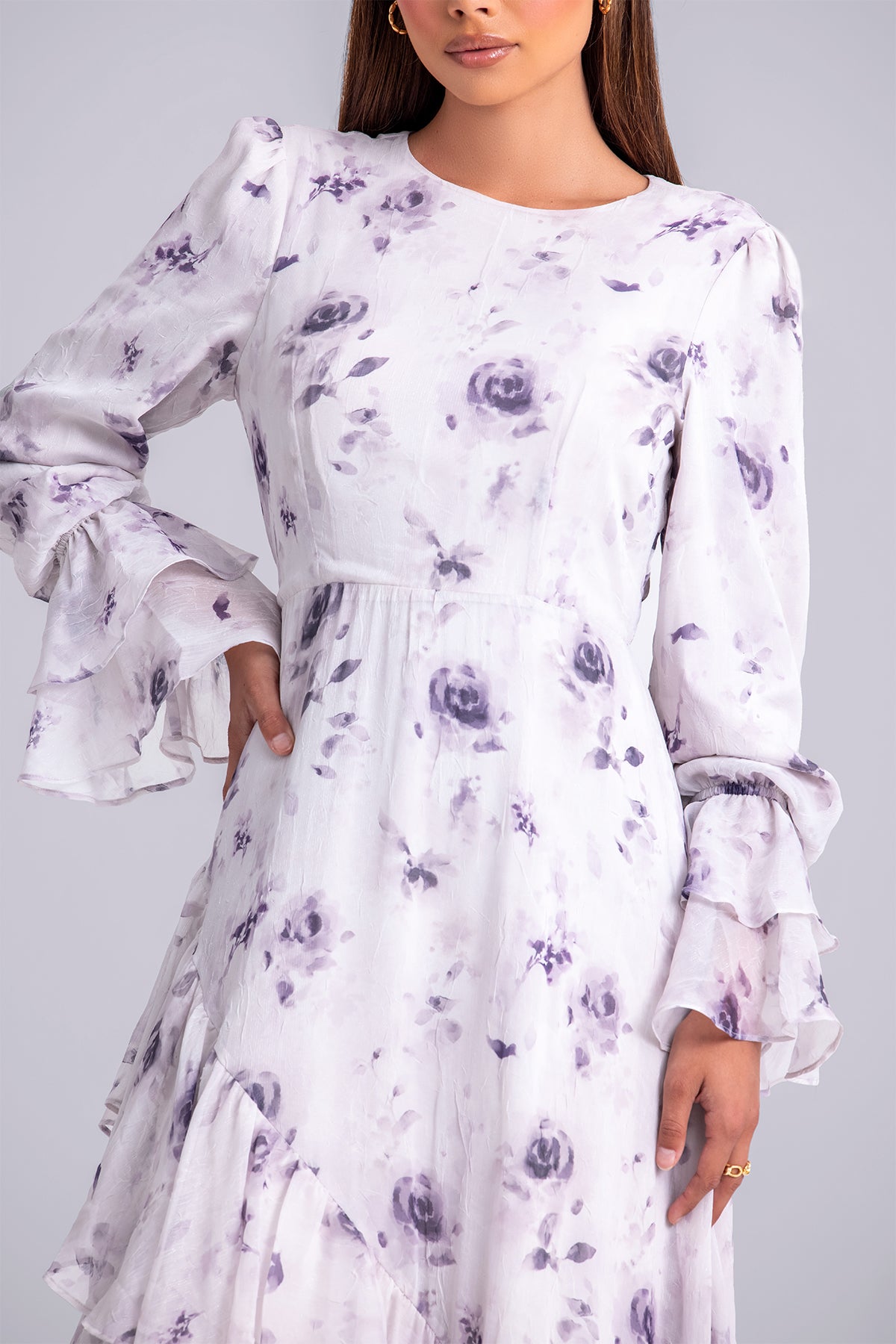 Selena Long Sleeve Maxi Dress- Violet Veil