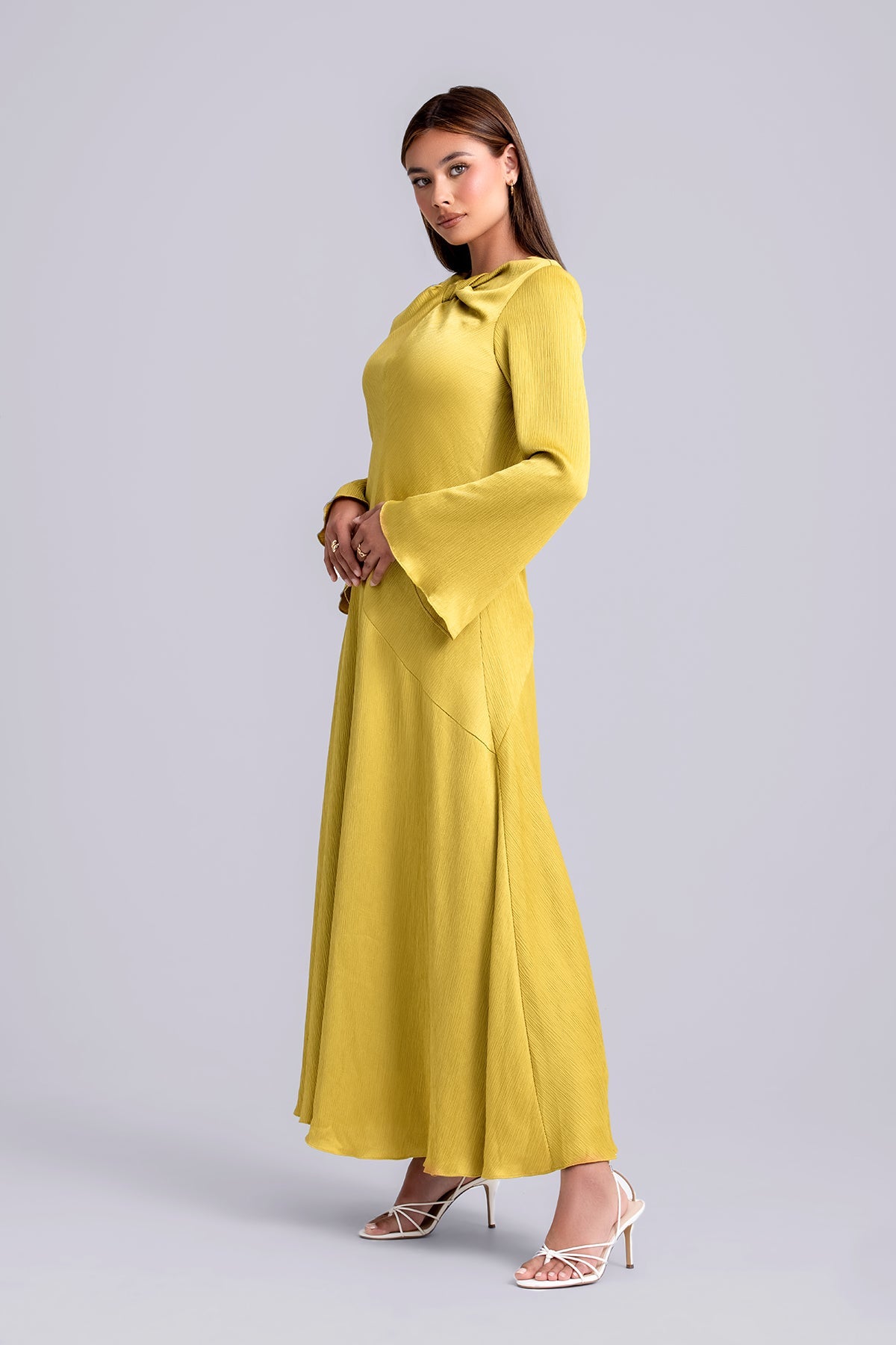 Irva Long Sleeve Maxi Dress- Moss