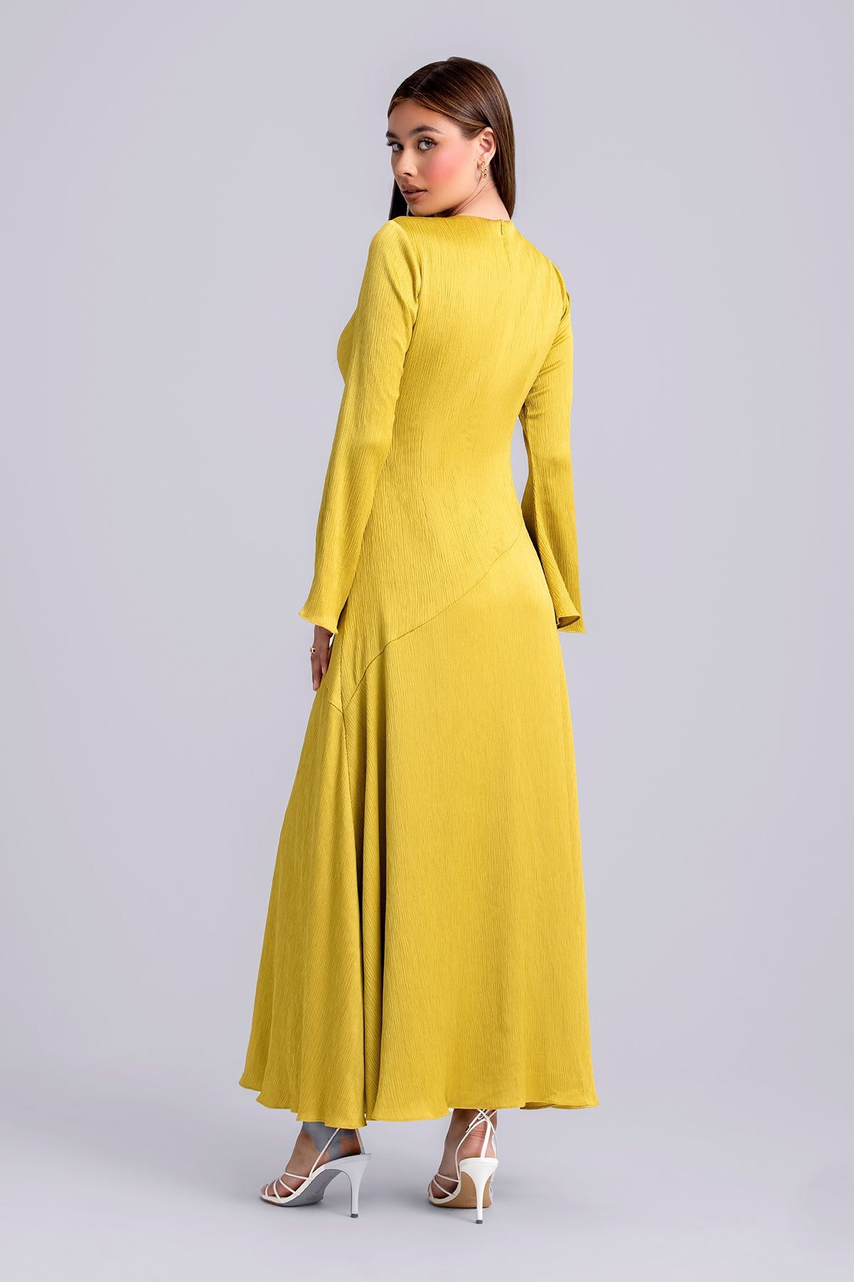 Irva Long Sleeve Maxi Dress- Moss