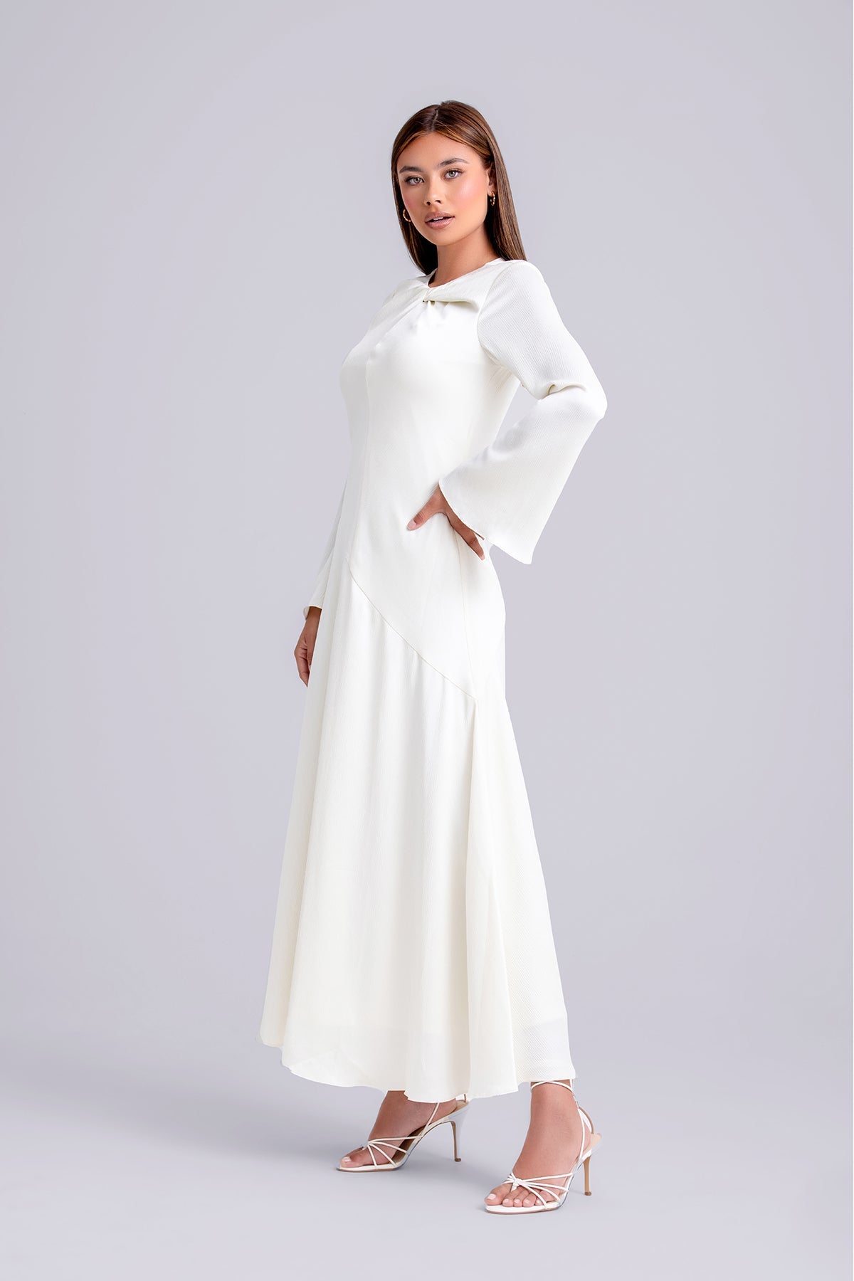 Irva Long Sleeve Maxi Dress- Ivory