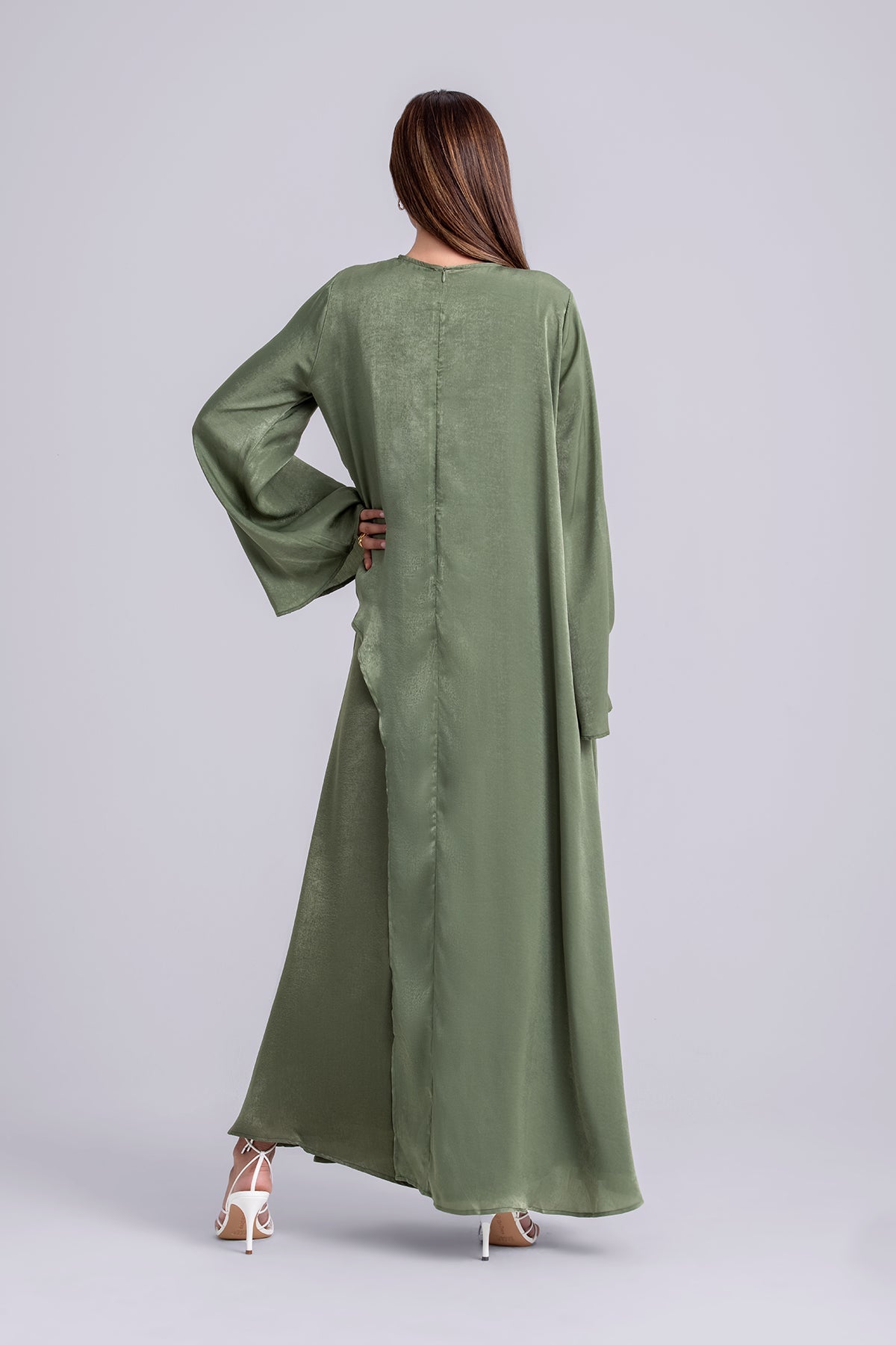 Zahra Two Piece Abaya Set- Forest Green