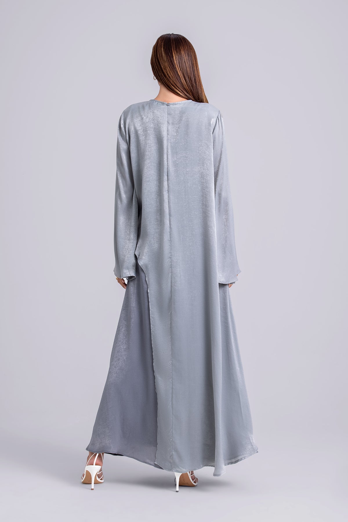 Zahra Two Piece Abaya Set- Misty Sapphire