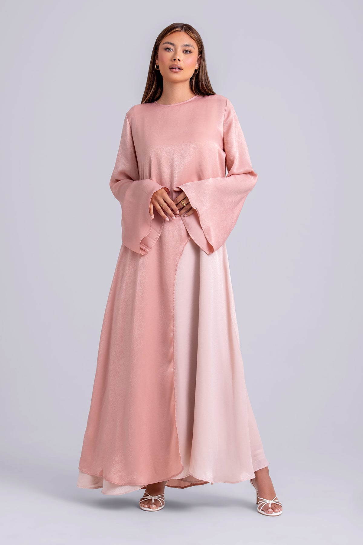 Zahra Two Piece Abaya Set- Think Pink