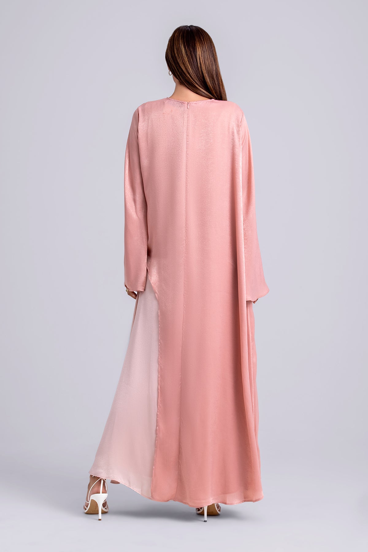 Zahra Two Piece Abaya Set- Think Pink