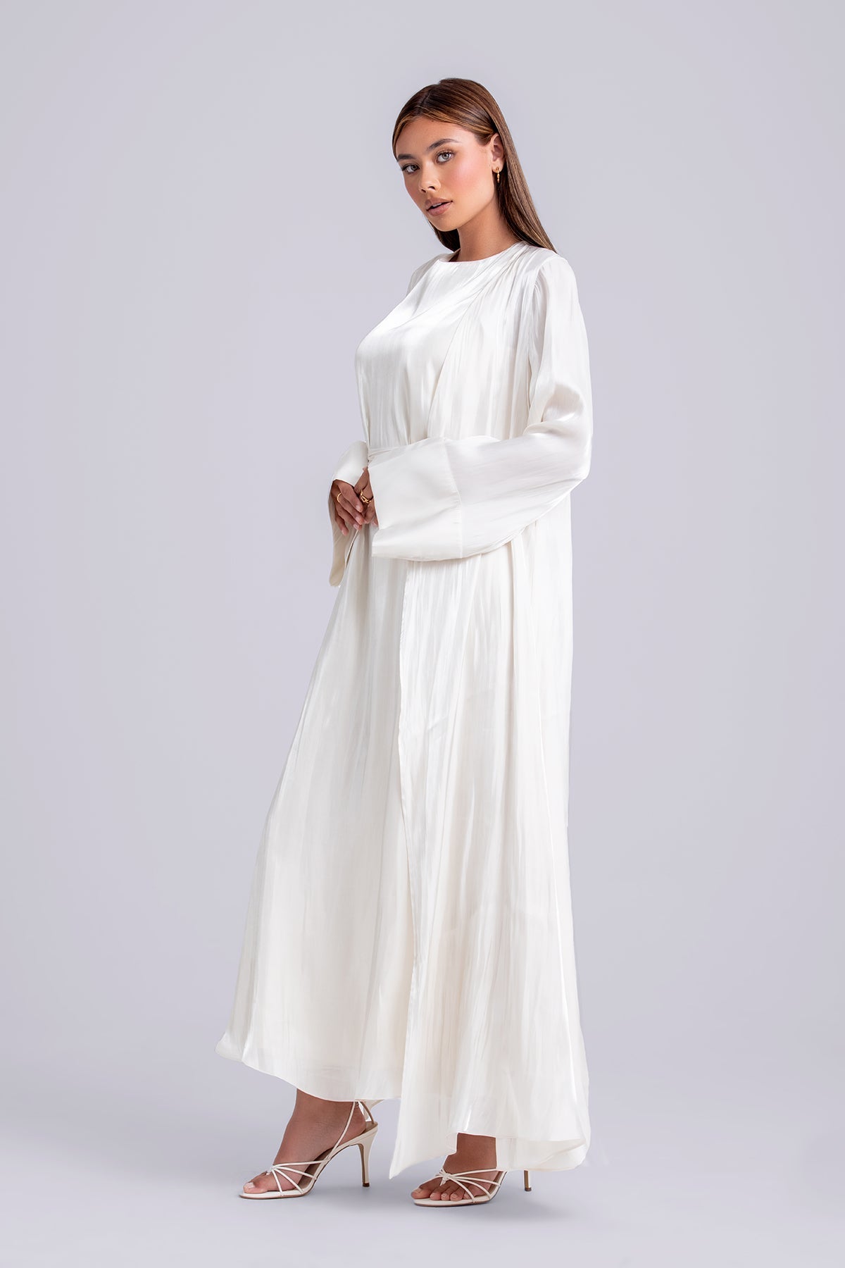 Nora Two Piece Abaya Set- Ivory