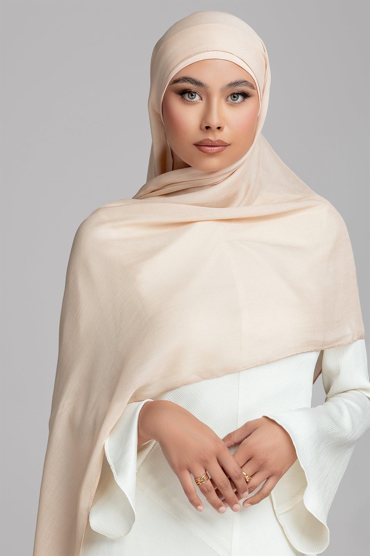 Modal Matching Hijab Set- Apricot Ice