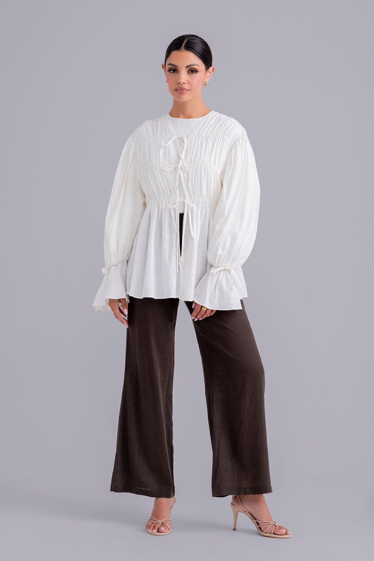 Najla Linen & Top Set - Macchiato