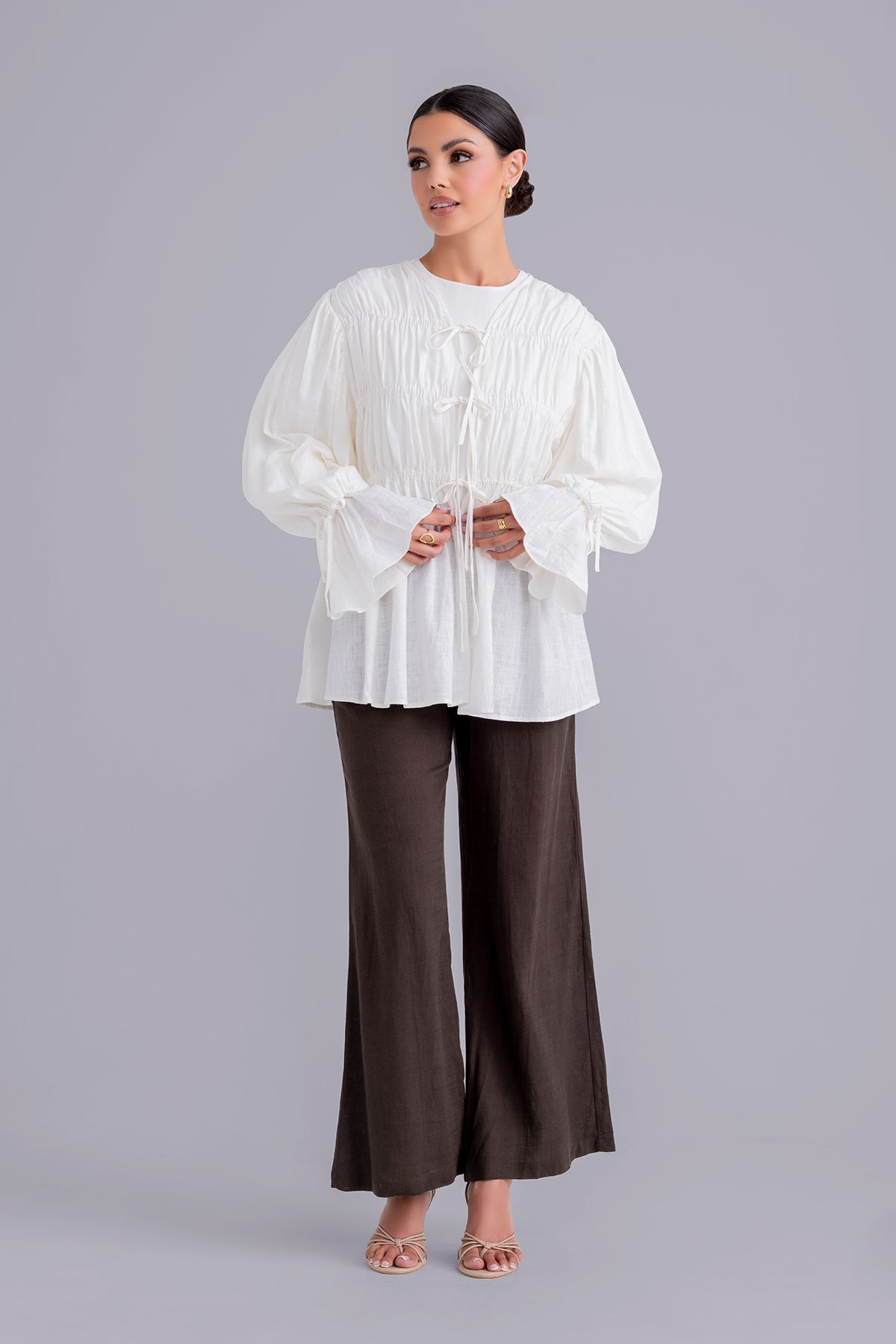 Najla Linen & Top Set - Macchiato