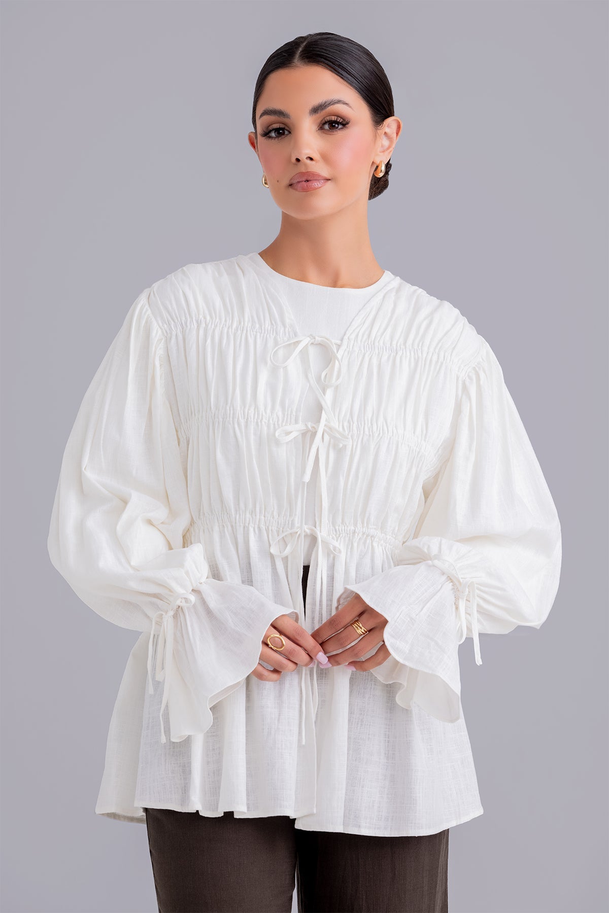 Najla Linen & Top Set - Macchiato