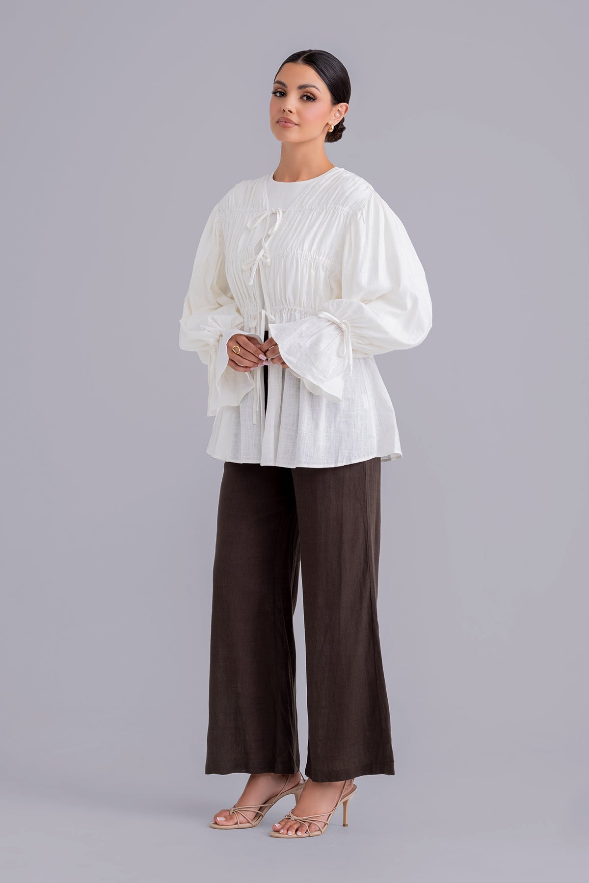 Najla Linen & Top Set - Macchiato