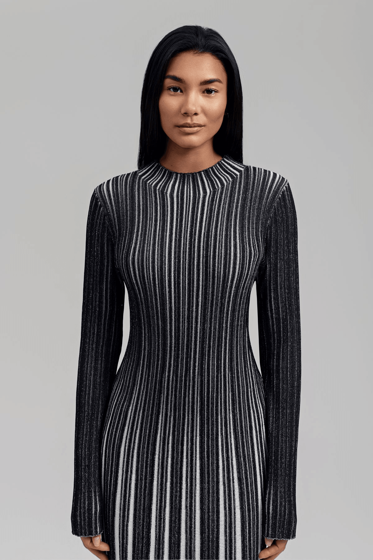 Elaura Ribbed Knit Long Sleeve Maxi Dress