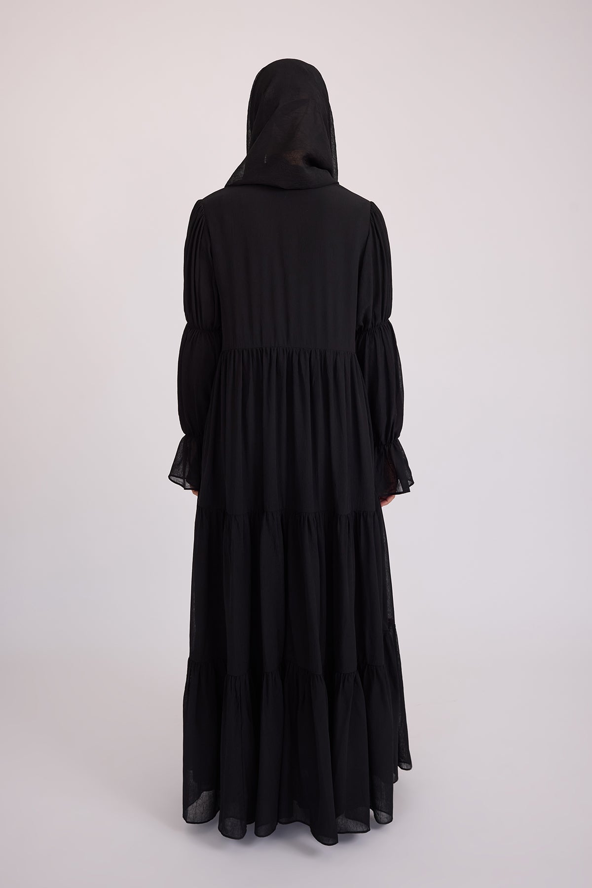 Bohemian Abaya Set - Black