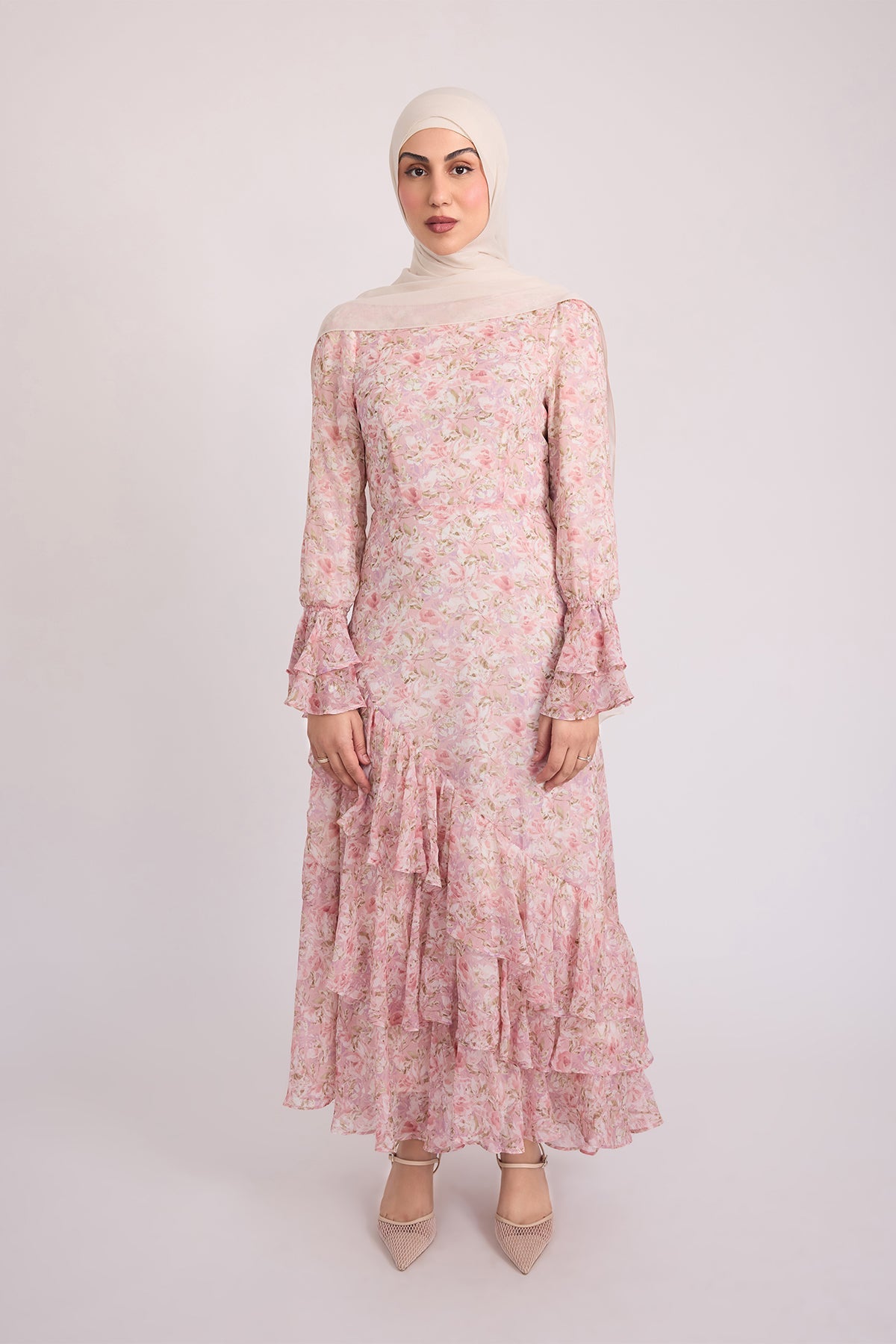 Selena Long Sleeve Maxi Dress - Rose