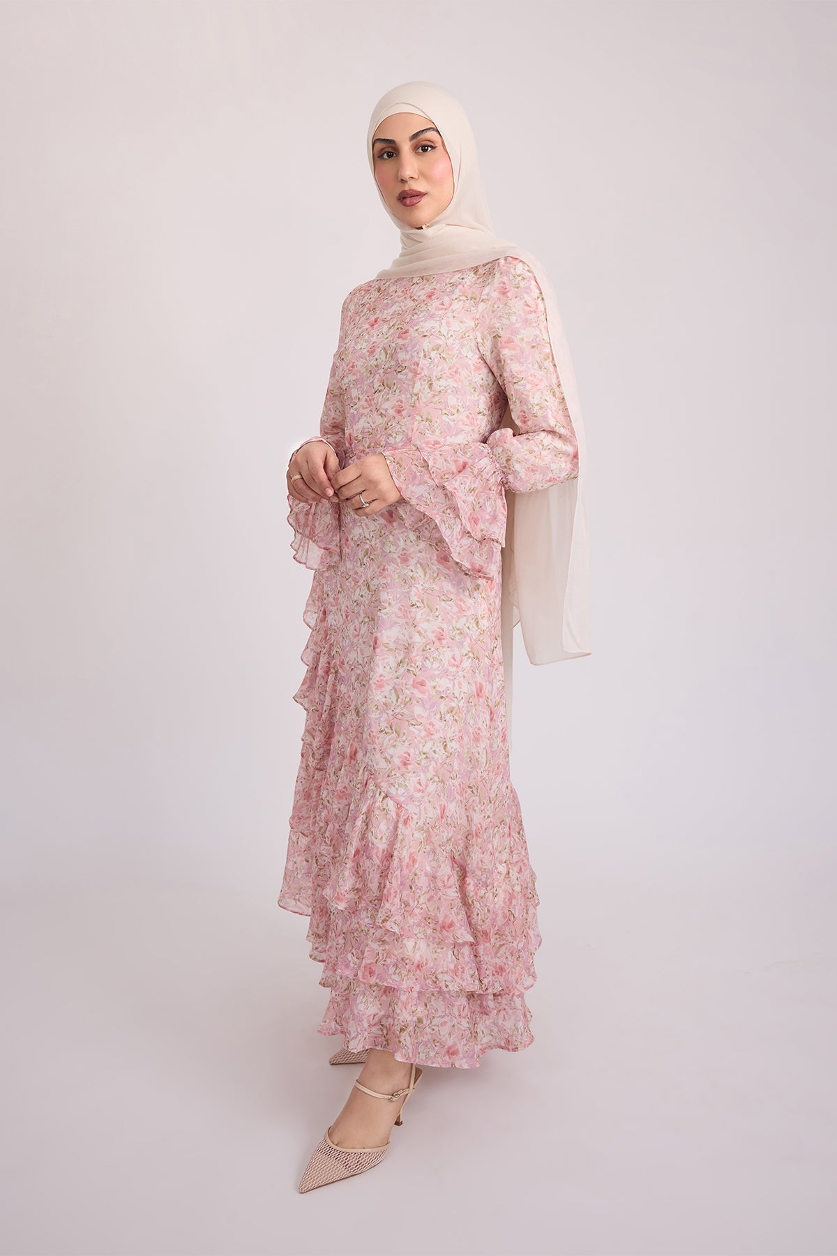 Selena Long Sleeve Maxi Dress - Rose