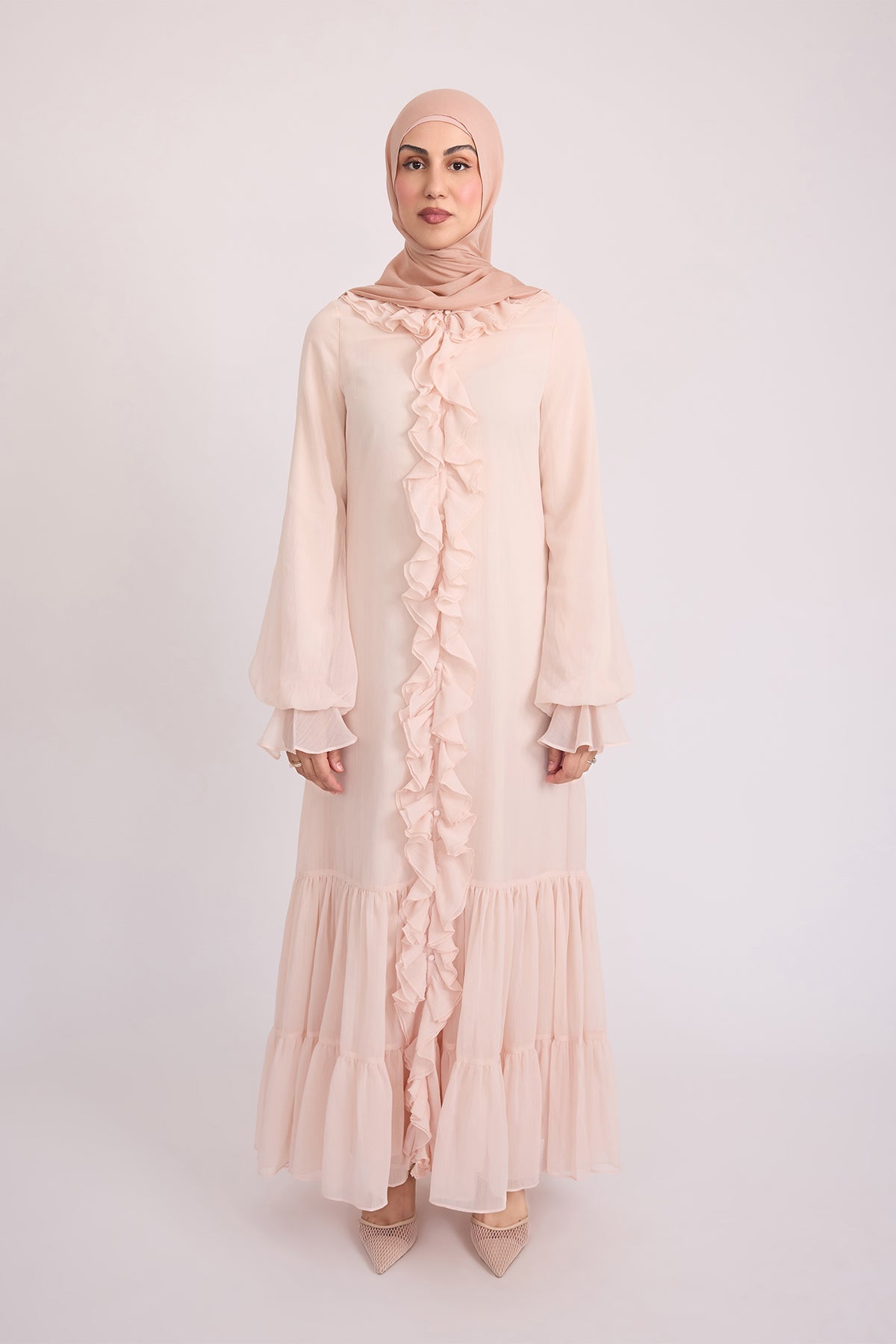 Mira Ruffle Sleeve Maxi Dress - Rose