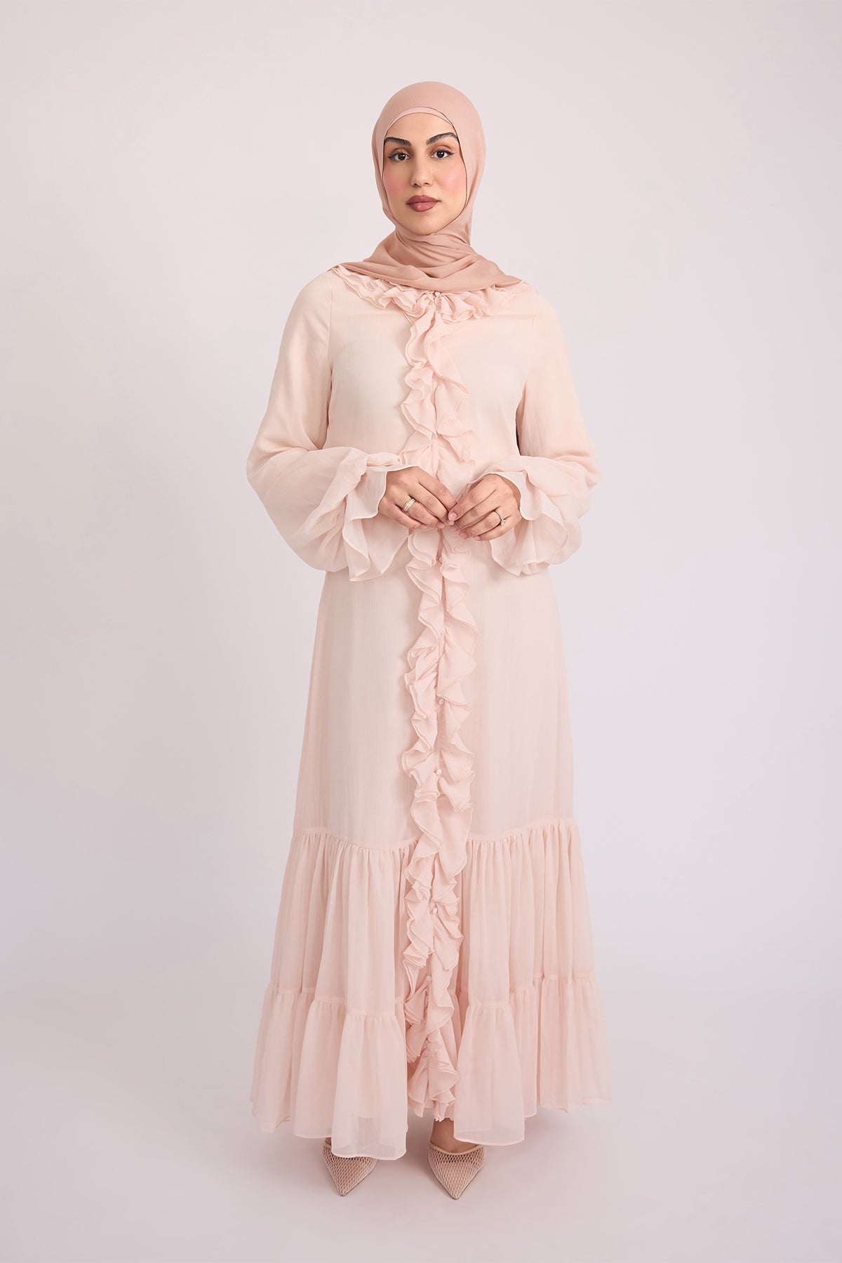 Mira Ruffle Sleeve Maxi Dress - Rose