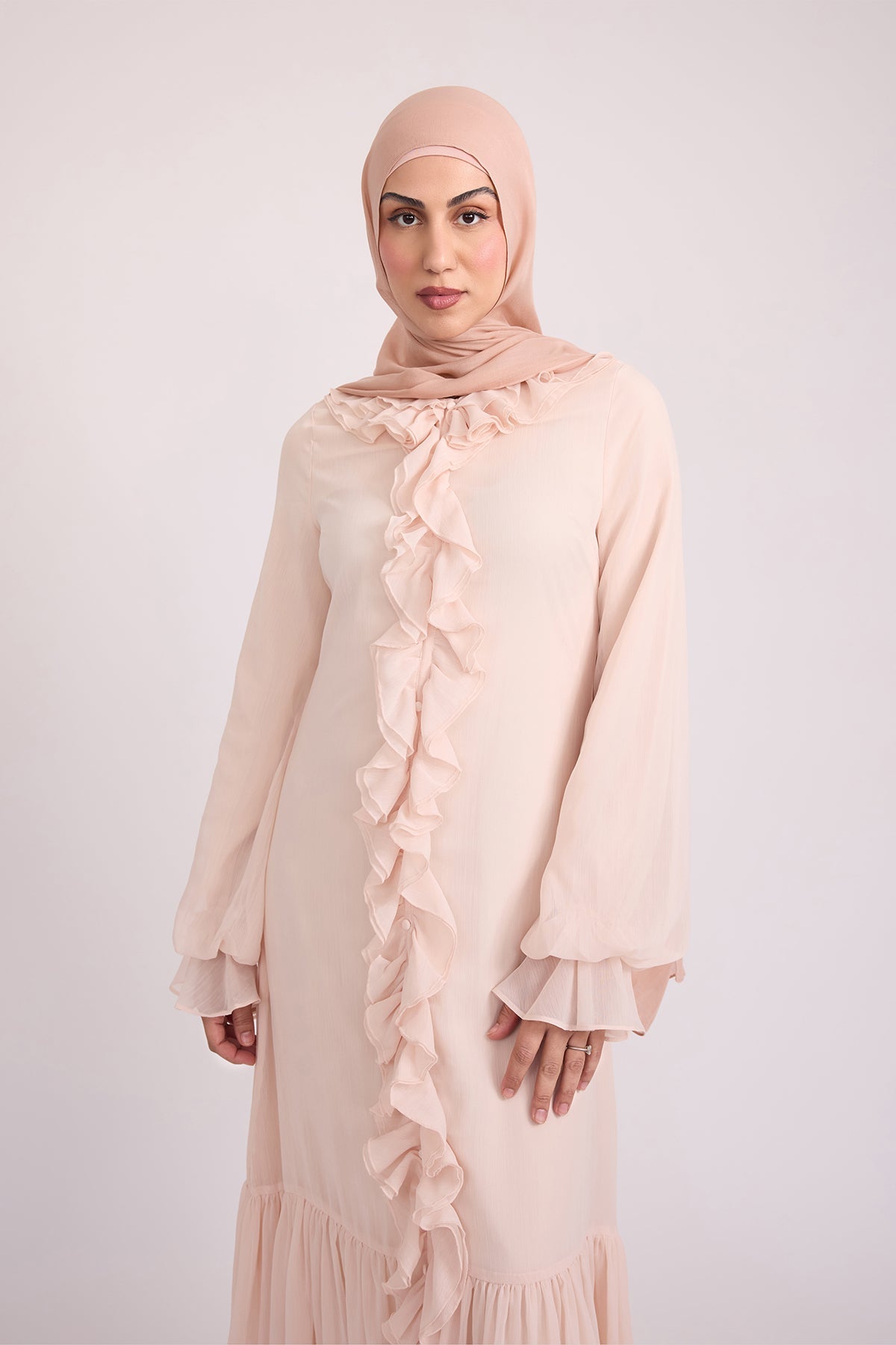 Mira Ruffle Sleeve Maxi Dress - Rose