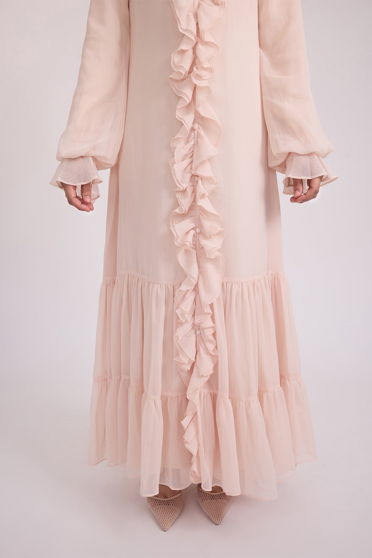 Mira Ruffle Sleeve Maxi Dress - Rose