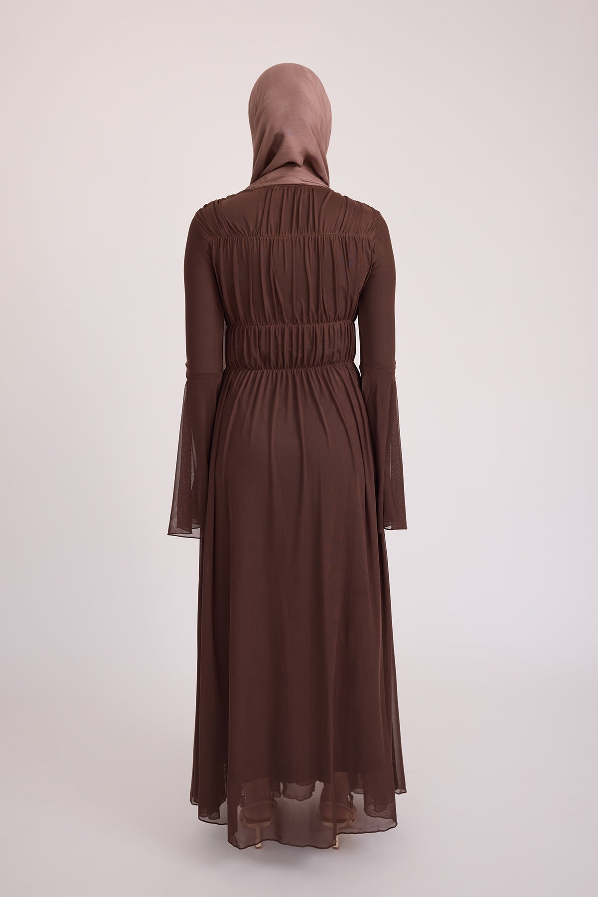 Hanadi Mesh Maxi Dress - Brown