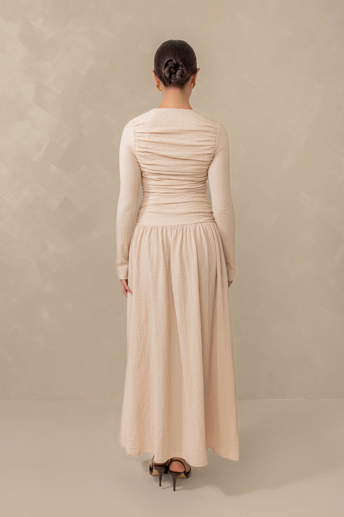 Juliette Everyday Drop Waist Maxi Dress - Cream