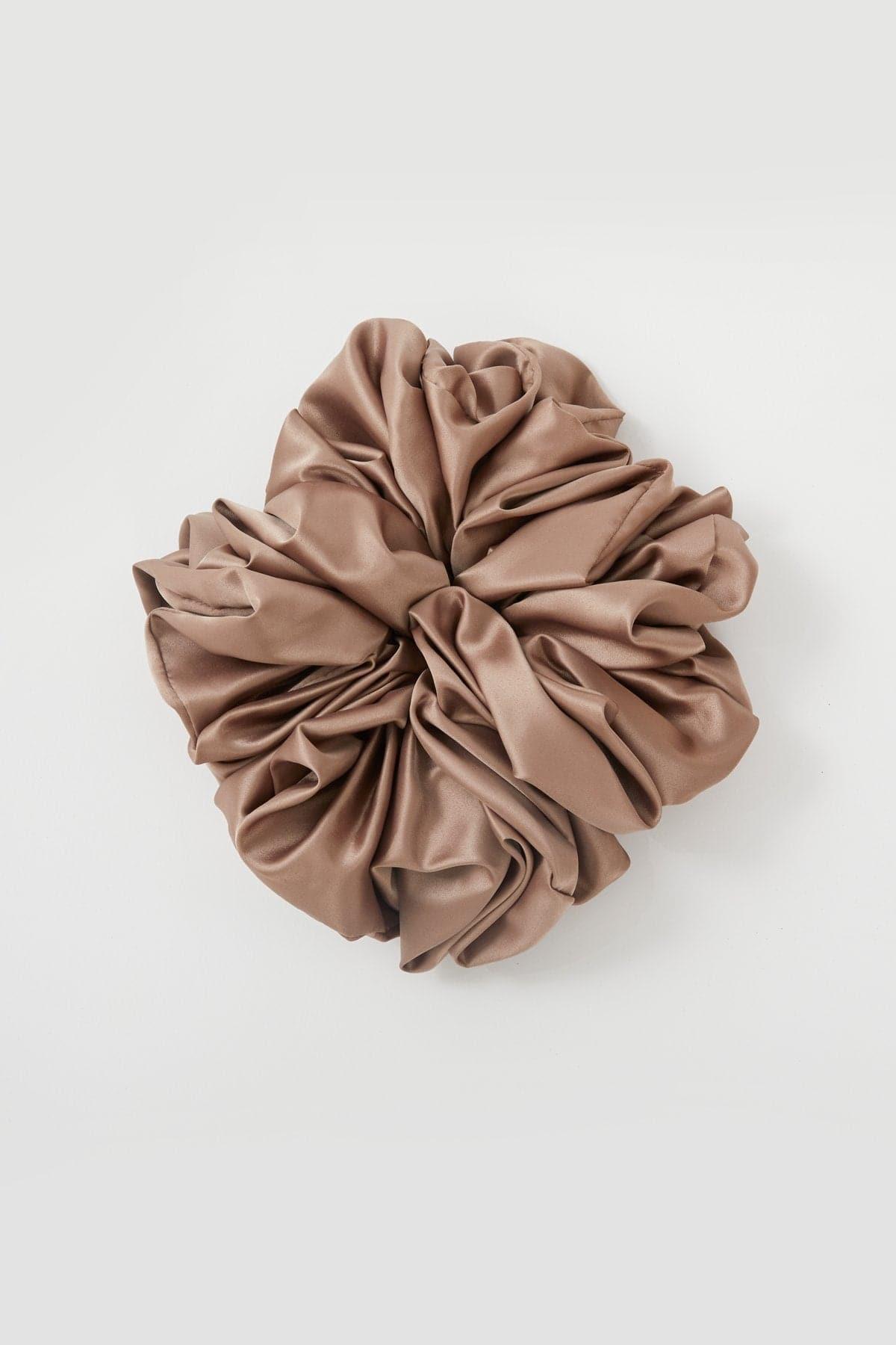 Satin Hijab Scrunchie- Taupe