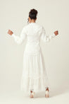 Amanda Lace Ribbed Cotton Maxi Dress - White - Zahraa The Label