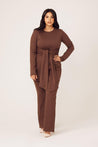 Amara Two Piece Matching Set- Mocha - Zahraa The Label