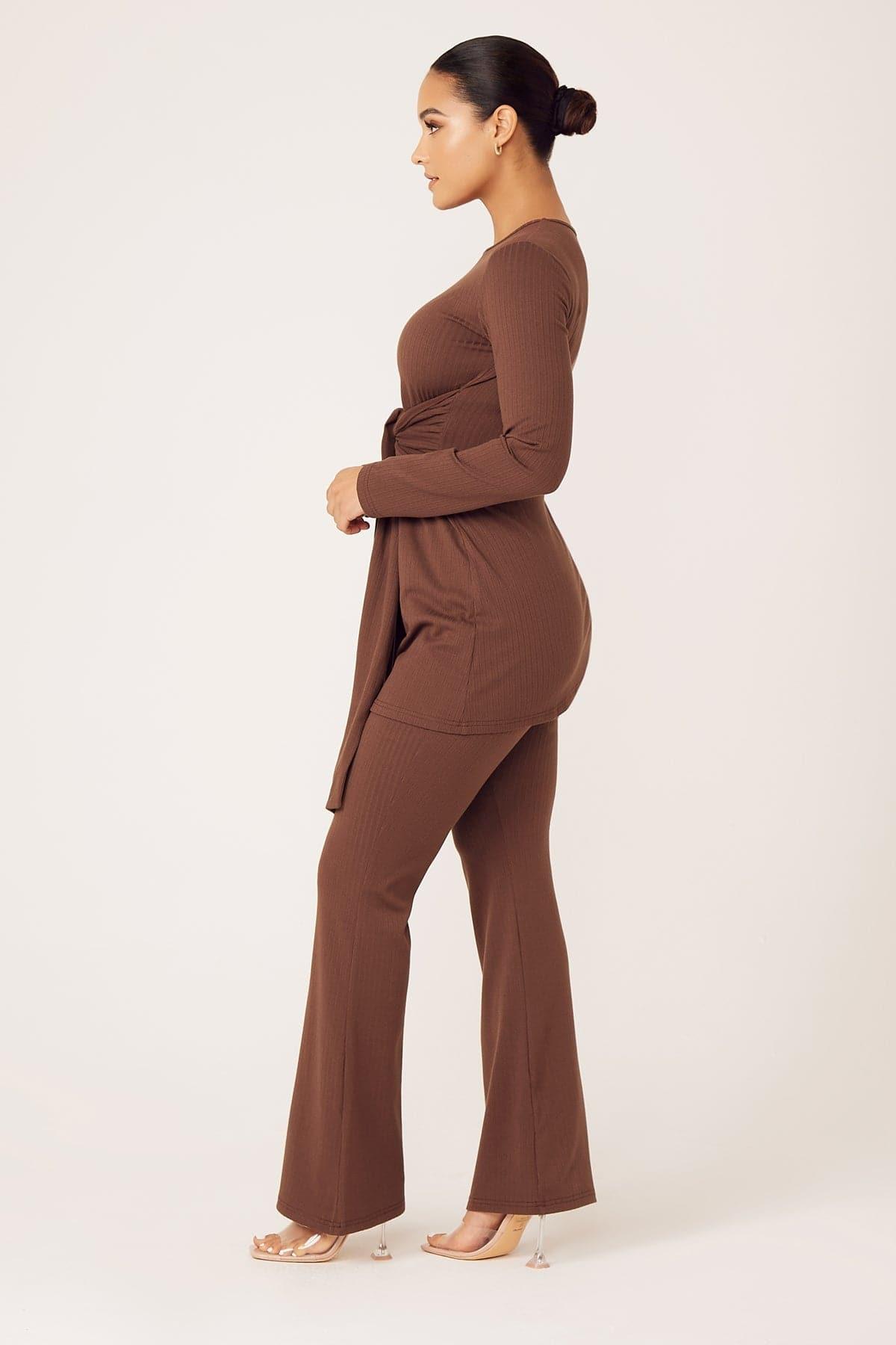 Amara Two Piece Matching Set- Mocha - Zahraa The Label