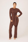 Amara Two Piece Matching Set- Mocha - Zahraa The Label