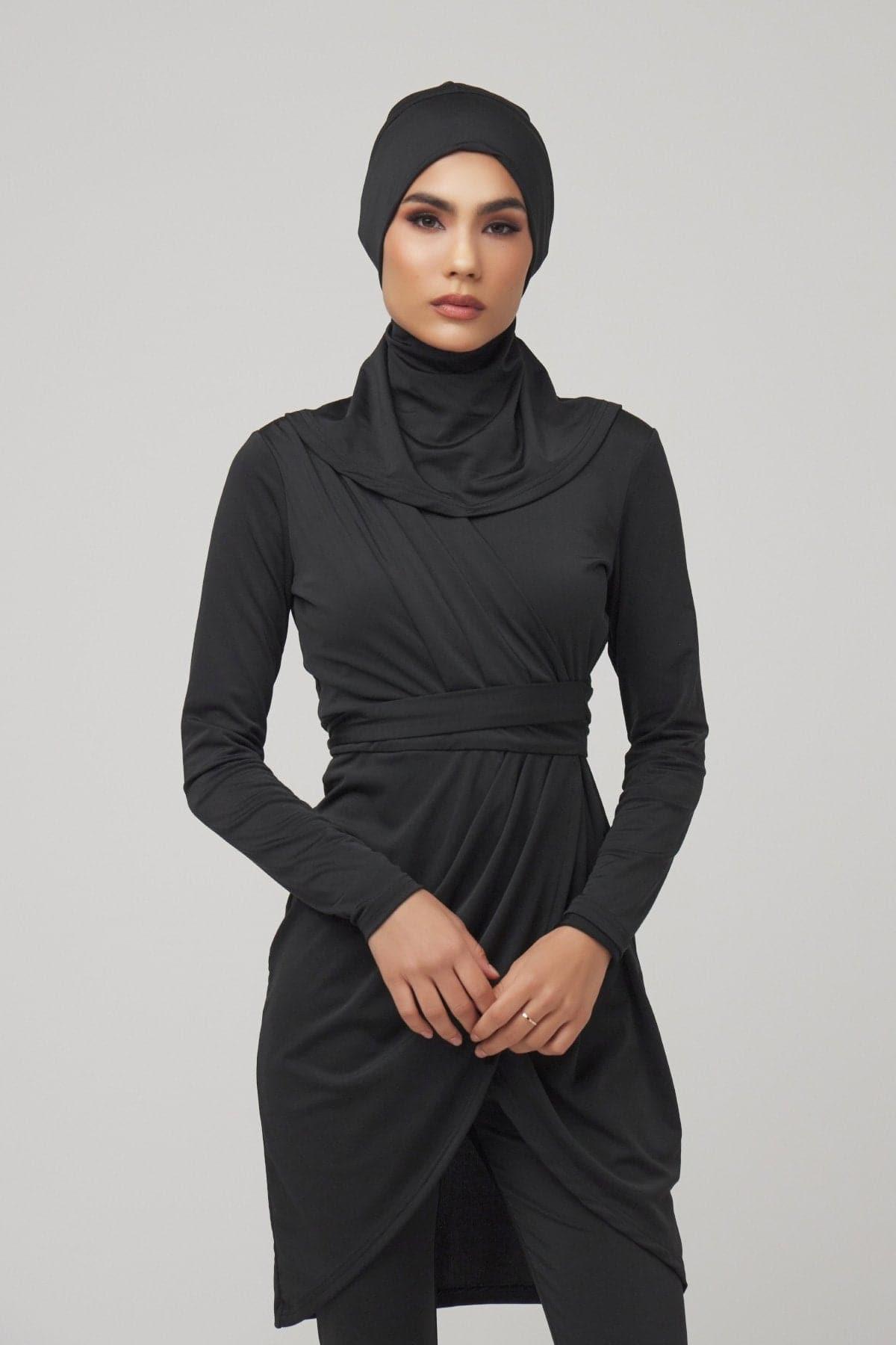 Anya 3 Piece Modest Swimsuit - Black - Zahraa The Label