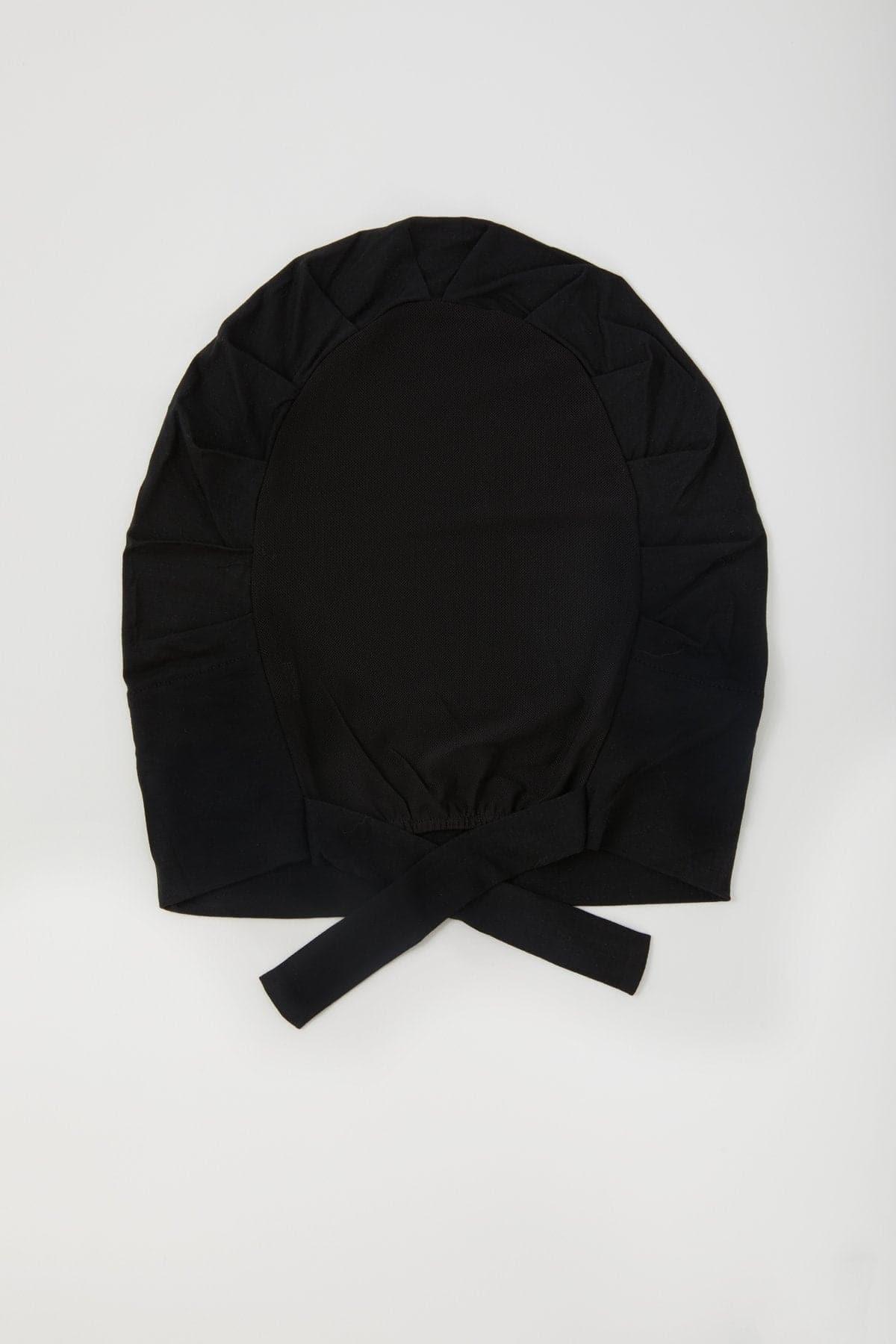 Aria Mesh Tie Back Undercap- Black - Zahraa The Label