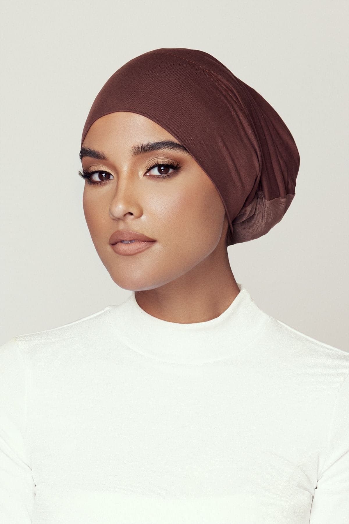 Aria Mesh Tie Back Undercap- Cocoa - Zahraa The Label