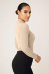 Camile Long Sleeve Body Shirt- Sand - Zahraa The Label