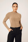 Camile Long Sleeve Body Shirt- Taupe - Zahraa The Label